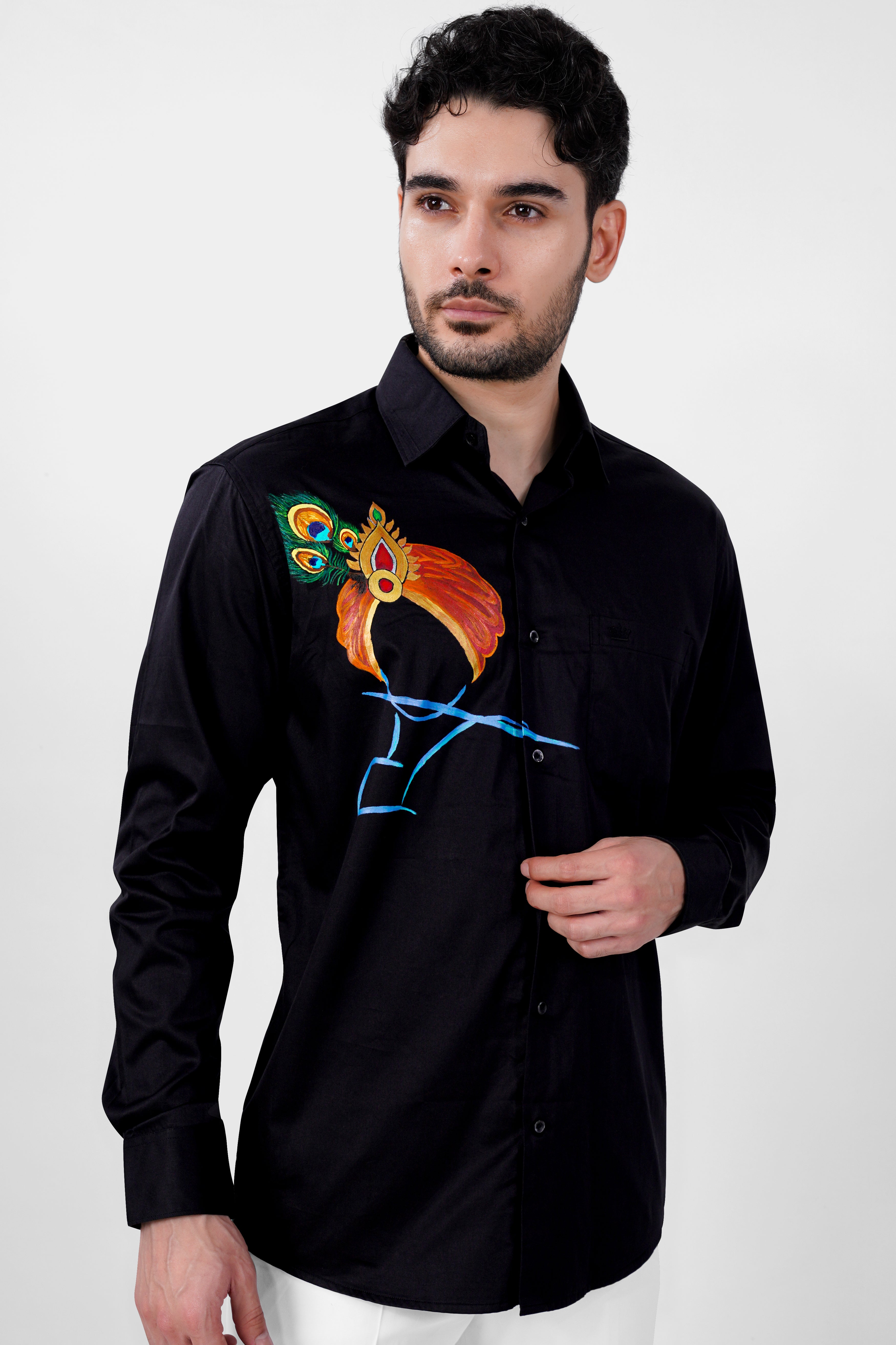 Jade Black Shree Krishna Printed Super Soft Premium Cotton Designer Shirt 1312-BLK-RPRT83-38, 1312-BLK-RPRT83-H-38, 1312-BLK-RPRT83-39, 1312-BLK-RPRT83-H-39, 1312-BLK-RPRT83-40, 1312-BLK-RPRT83-H-40, 1312-BLK-RPRT83-42, 1312-BLK-RPRT83-H-42, 1312-BLK-RPRT83-44, 1312-BLK-RPRT83-H-44, 1312-BLK-RPRT83-46, 1312-BLK-RPRT83-H-46, 1312-BLK-RPRT83-48, 1312-BLK-RPRT83-H-48, 1312-BLK-RPRT83-50, 1312-BLK-RPRT83-H-50, 1312-BLK-RPRT83-52, 1312-BLK-RPRT83-H-52