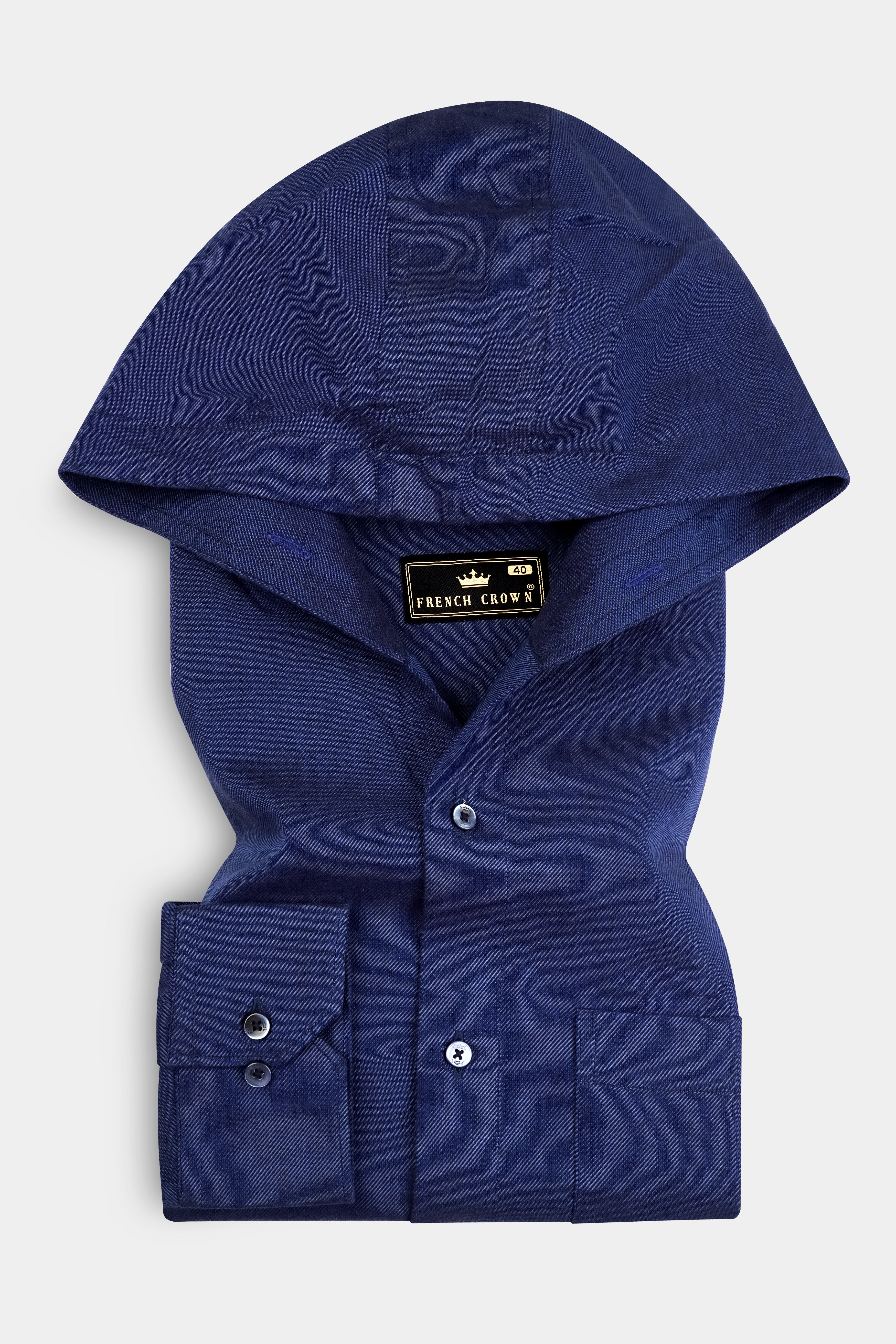 Bunting Blue Textured Heavyweight Twill Premium Cotton Designer Hoddie Shirt 13154-CHD-BLE-38, 13154-CHD-BLE-H-38, 13154-CHD-BLE-39, 13154-CHD-BLE-H-39, 13154-CHD-BLE-40, 13154-CHD-BLE-H-40, 13154-CHD-BLE-42, 13154-CHD-BLE-H-42, 13154-CHD-BLE-44, 13154-CHD-BLE-H-44, 13154-CHD-BLE-46, 13154-CHD-BLE-H-46, 13154-CHD-BLE-48, 13154-CHD-BLE-H-48, 13154-CHD-BLE-50, 13154-CHD-BLE-H-50, 13154-CHD-BLE-52, 13154-CHD-BLE-H-52