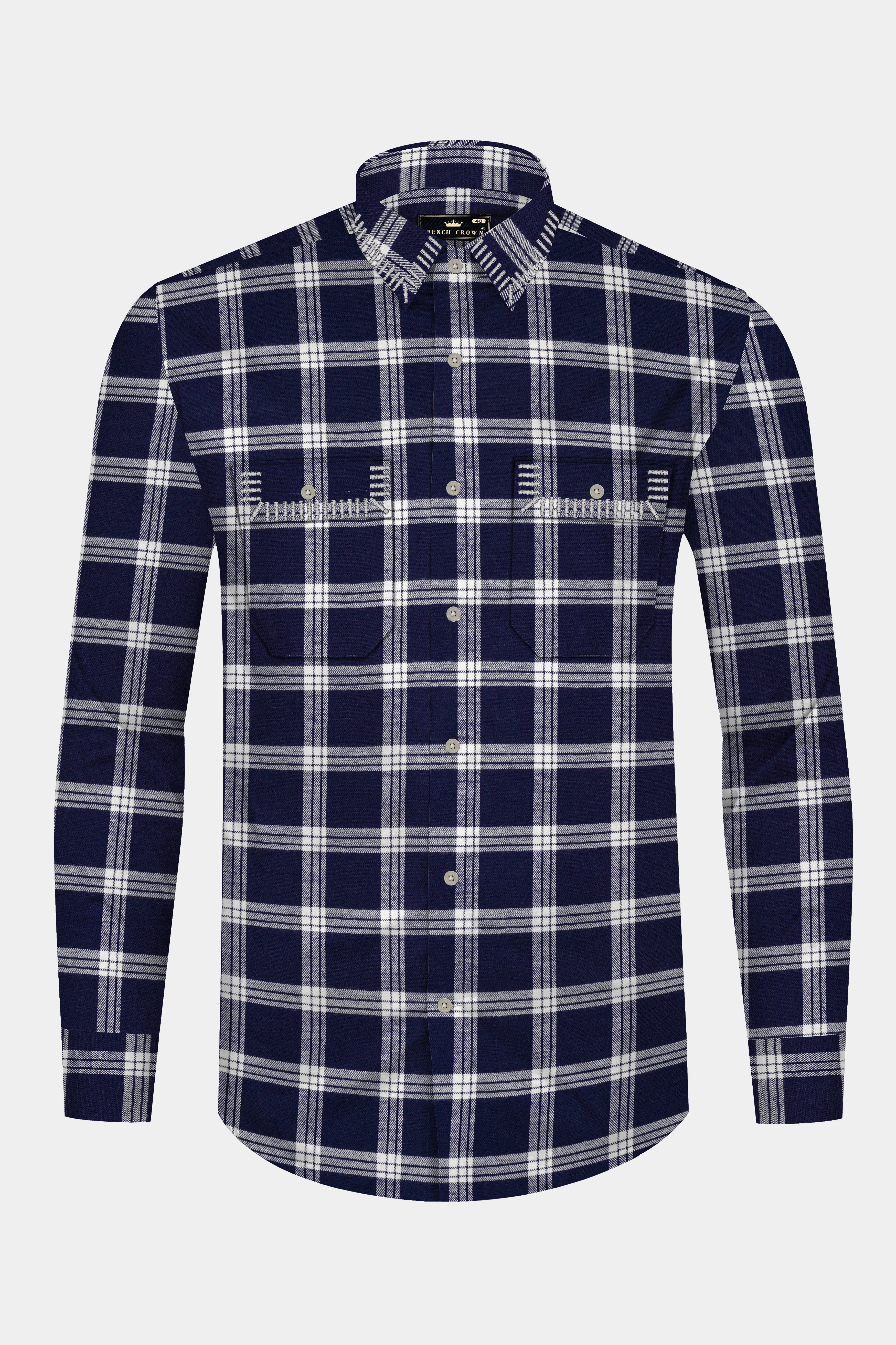 Fiord Blue And Bright White Plaid Flannel Premium Cotton Designer Overshirt/shacket 13203-OS-FP-P555-38, 13203-OS-FP-P555-H-38, 13203-OS-FP-P555-39, 13203-OS-FP-P555-H-39, 13203-OS-FP-P555-40, 13203-OS-FP-P555-H-40, 13203-OS-FP-P555-42, 13203-OS-FP-P555-H-42, 13203-OS-FP-P555-44, 13203-OS-FP-P555-H-44, 13203-OS-FP-P555-46, 13203-OS-FP-P555-H-46, 13203-OS-FP-P555-48, 13203-OS-FP-P555-H-48, 13203-OS-FP-P555-50, 13203-OS-FP-P555-H-50, 13203-OS-FP-P555-52, 13203-OS-FP-P555-H-52