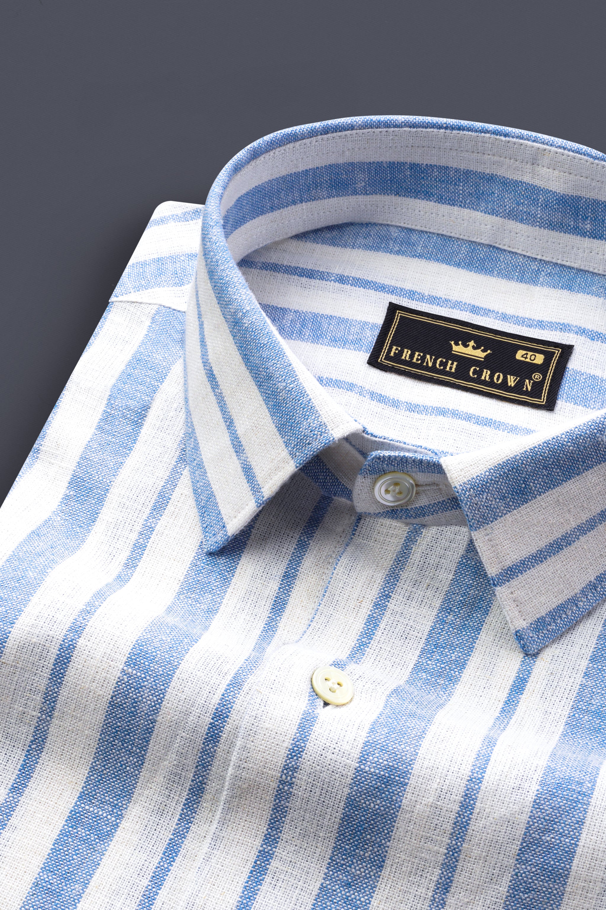 Men's Premium Striped Casual Shirt – Imported Luxury Cotton Blend (Black, White, Sky Blue) main image 0