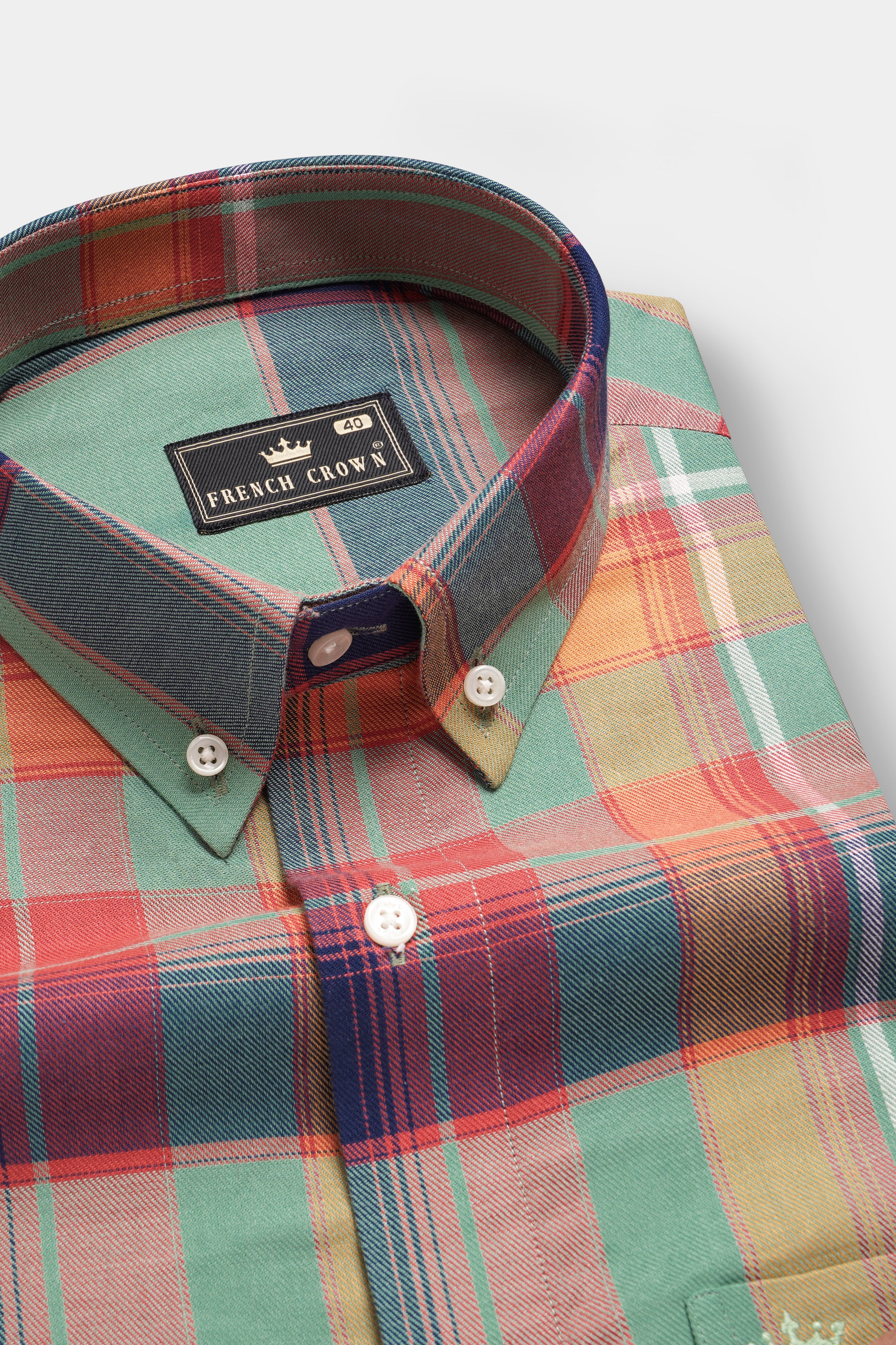 SunsetVine-Brink Orange And Nandor Green Multi Color Twill Premium Cotton Shirt 13280-BD-38, 13280-BD-H-38, 13280-BD-39, 13280-BD-H-39, 13280-BD-40, 13280-BD-H-40, 13280-BD-42, 13280-BD-H-42, 13280-BD-44, 13280-BD-H-44, 13280-BD-46, 13280-BD-H-46, 13280-BD-48, 13280-BD-H-48, 13280-BD-50, 13280-BD-H-50, 13280-BD-52, 13280-BD-H-52