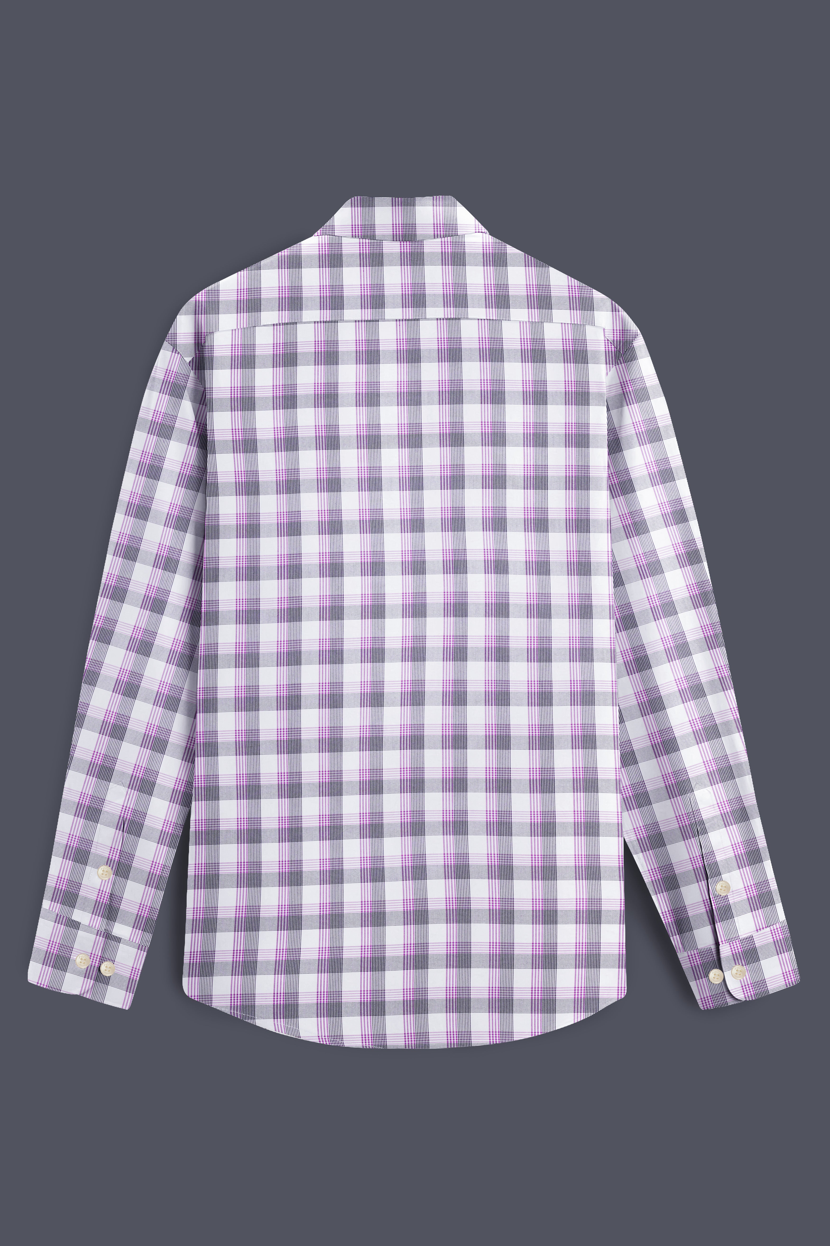 VioletLoom-Wisteria Purple And Bright White Plaid Dobby Textured Premium Giza Cotton Dress Shirt 13287-38, 13287-H-38, 13287-39, 13287-H-39, 13287-40, 13287-H-40, 13287-42, 13287-H-42, 13287-44, 13287-H-44, 13287-46, 13287-H-46, 13287-48, 13287-H-48, 13287-50, 13287-H-50, 13287-52, 13287-H-52