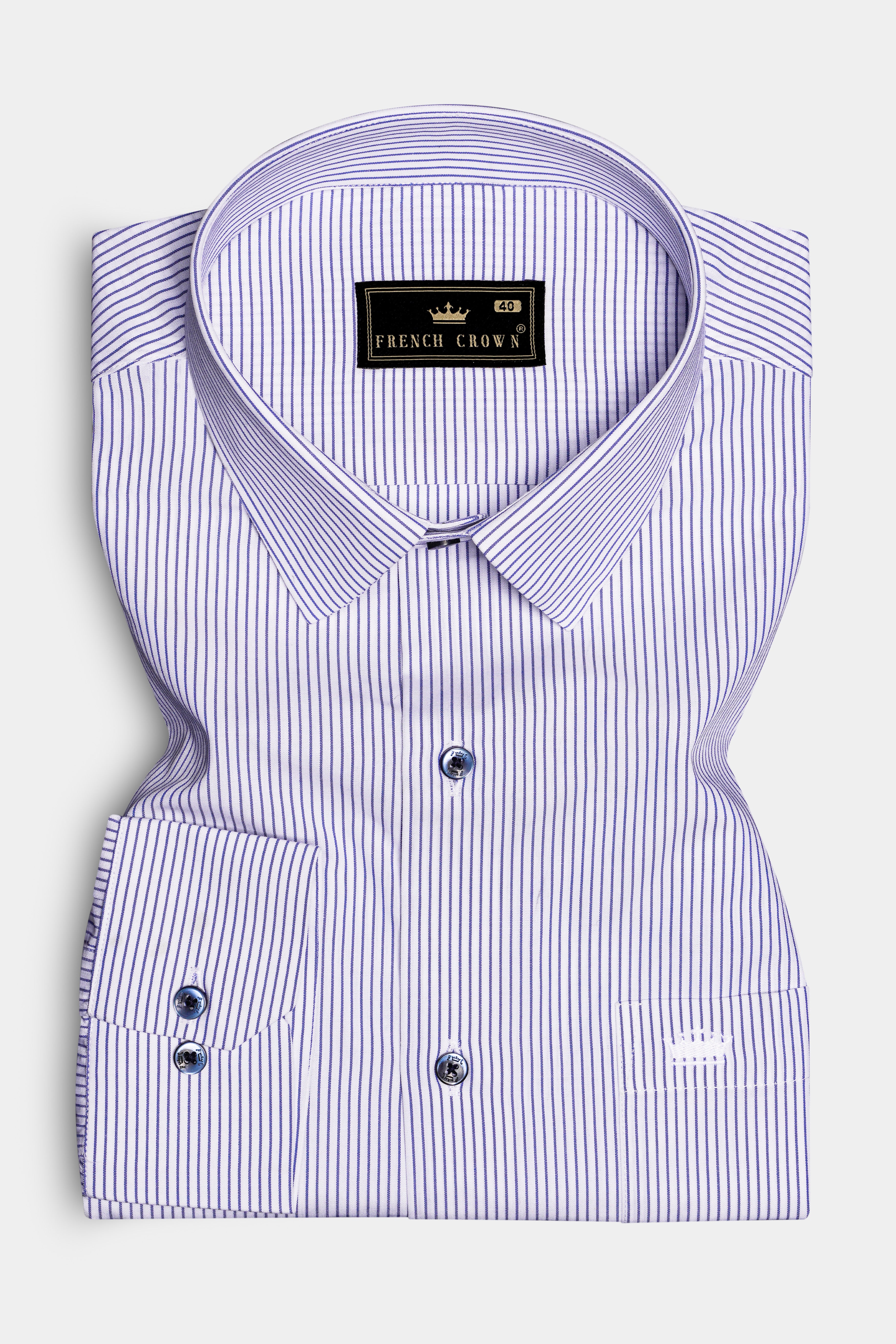 Violet Blue And Bright White Striped Premium Giza Cotton Dress Shirt 13293-BLE-38, 13293-BLE-H-38, 13293-BLE-39, 13293-BLE-H-39, 13293-BLE-40, 13293-BLE-H-40, 13293-BLE-42, 13293-BLE-H-42, 13293-BLE-44, 13293-BLE-H-44, 13293-BLE-46, 13293-BLE-H-46, 13293-BLE-48, 13293-BLE-H-48, 13293-BLE-50, 13293-BLE-H-50, 13293-BLE-52, 13293-BLE-H-52