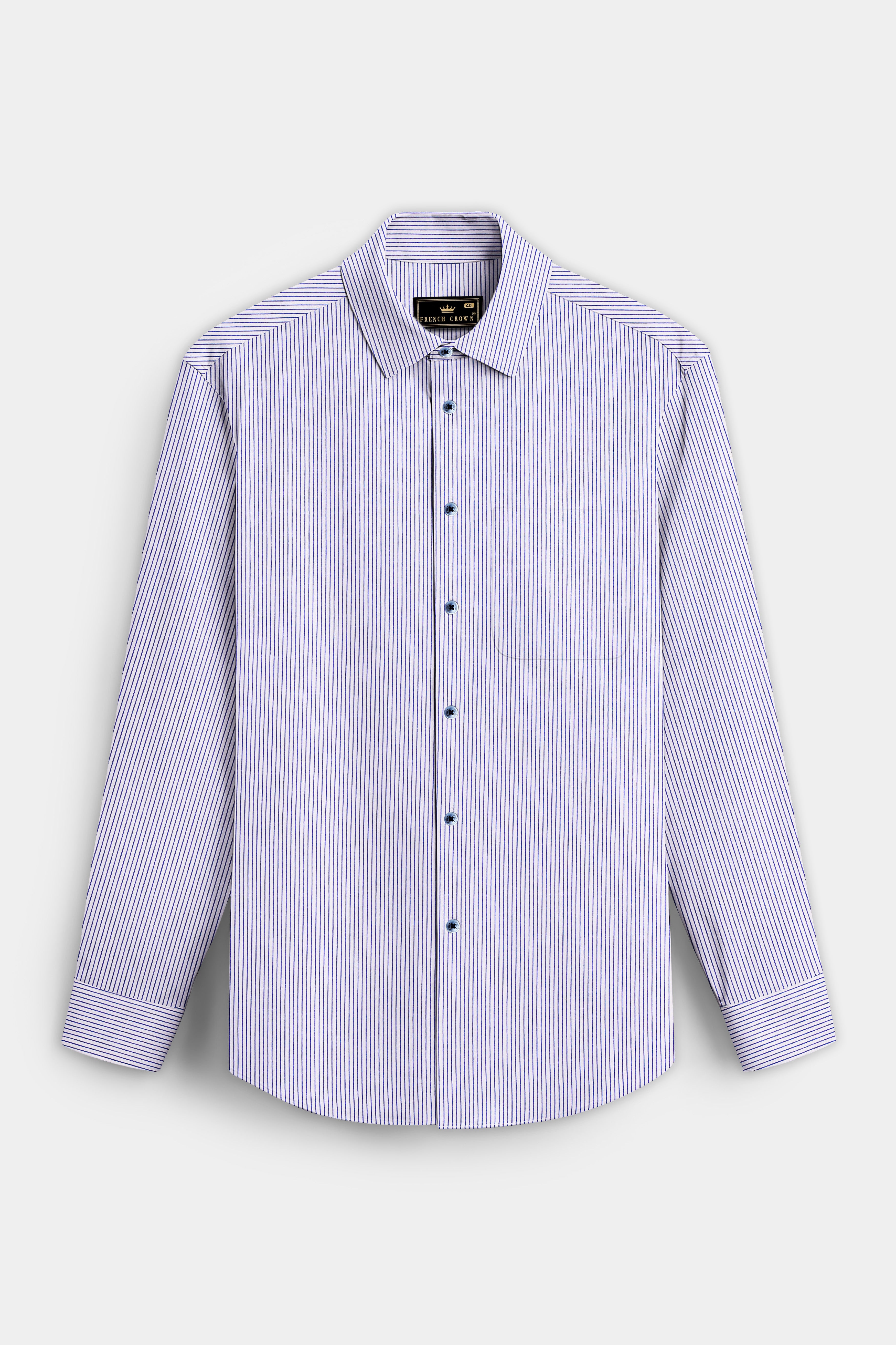 Violet Blue And Bright White Striped Premium Giza Cotton Dress Shirt 13293-BLE-38, 13293-BLE-H-38, 13293-BLE-39, 13293-BLE-H-39, 13293-BLE-40, 13293-BLE-H-40, 13293-BLE-42, 13293-BLE-H-42, 13293-BLE-44, 13293-BLE-H-44, 13293-BLE-46, 13293-BLE-H-46, 13293-BLE-48, 13293-BLE-H-48, 13293-BLE-50, 13293-BLE-H-50, 13293-BLE-52, 13293-BLE-H-52