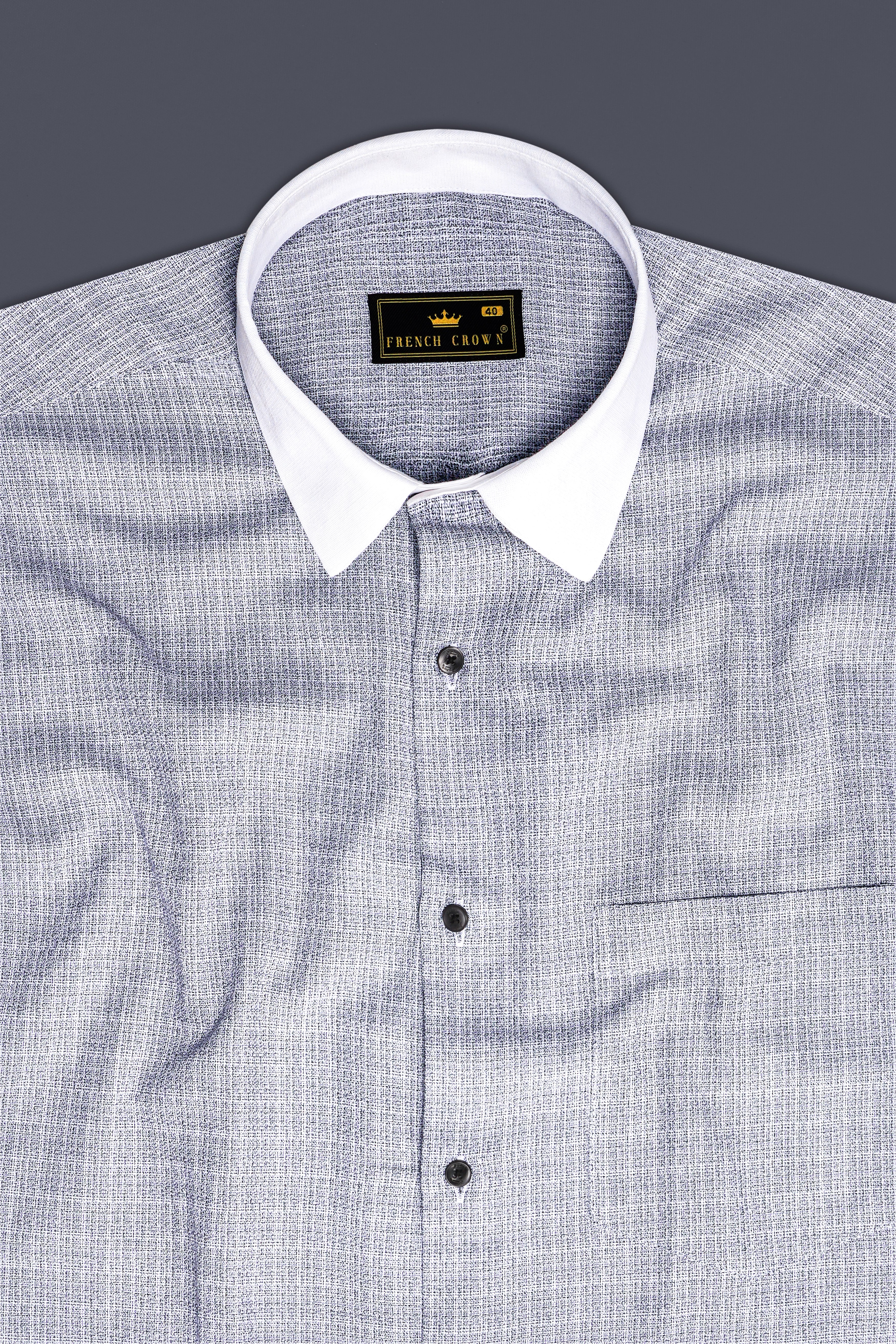 GraphiteElite-Mischka Gray Dobby Textured Premium Giza Cotton White Cuff Collar Dress Shirt 13340-WCC-BLK-38, 13340-WCC-BLK-H-38, 13340-WCC-BLK-39, 13340-WCC-BLK-H-39, 13340-WCC-BLK-40, 13340-WCC-BLK-H-40, 13340-WCC-BLK-42, 13340-WCC-BLK-H-42, 13340-WCC-BLK-44, 13340-WCC-BLK-H-44, 13340-WCC-BLK-46, 13340-WCC-BLK-H-46, 13340-WCC-BLK-48, 13340-WCC-BLK-H-48, 13340-WCC-BLK-50, 13340-WCC-BLK-H-50, 13340-WCC-BLK-52, 13340-WCC-BLK-H-52