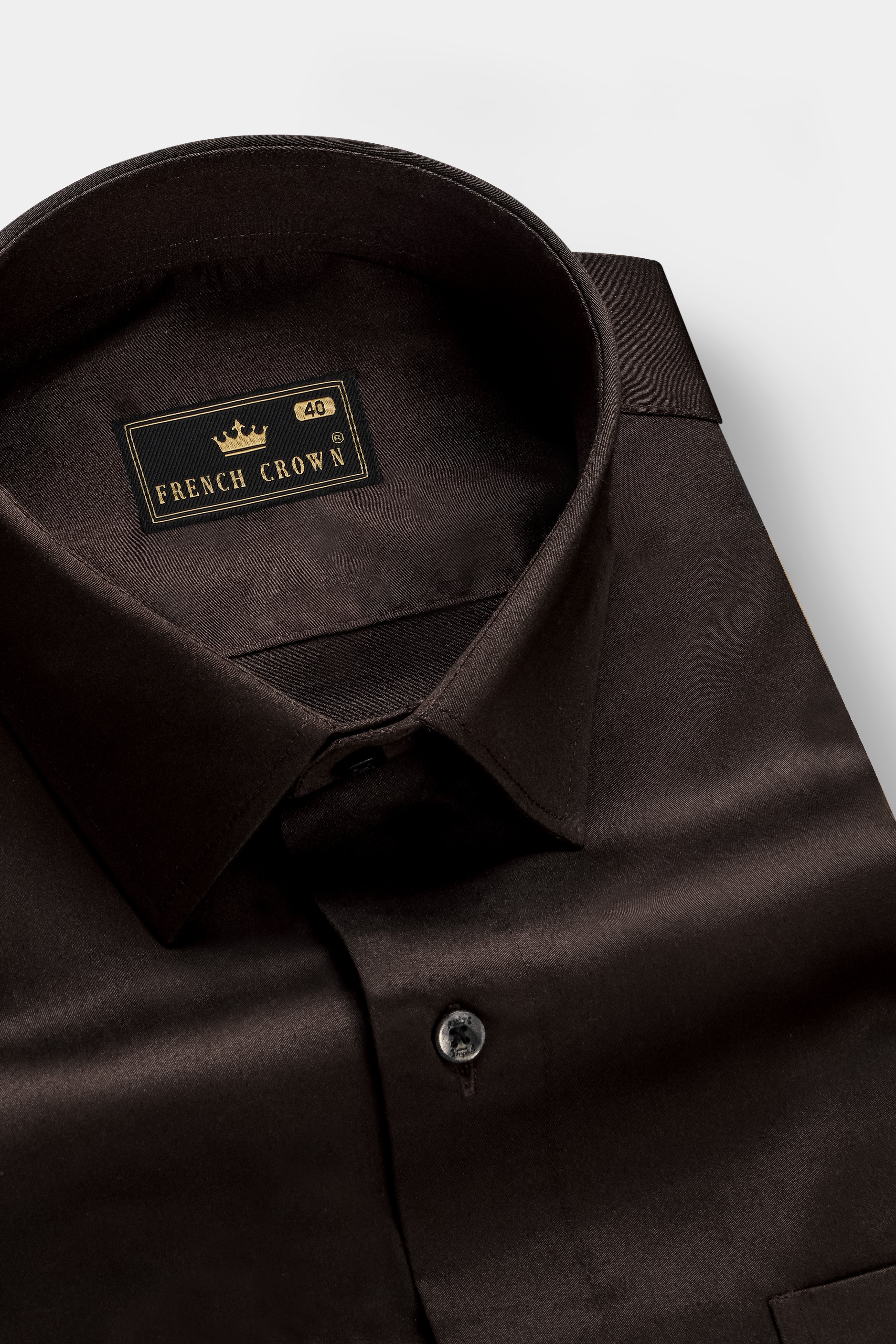 Bronzed Slate-Asphalt Brown Solid Subtle Sheen Super Soft Premium Cotton Dress Shirt 13363-BLK-38, 13363-BLK-H-38, 13363-BLK-39, 13363-BLK-H-39, 13363-BLK-40, 13363-BLK-H-40, 13363-BLK-42, 13363-BLK-H-42, 13363-BLK-44, 13363-BLK-H-44, 13363-BLK-46, 13363-BLK-H-46, 13363-BLK-48, 13363-BLK-H-48, 13363-BLK-50, 13363-BLK-H-50, 13363-BLK-52, 13363-BLK-H-52