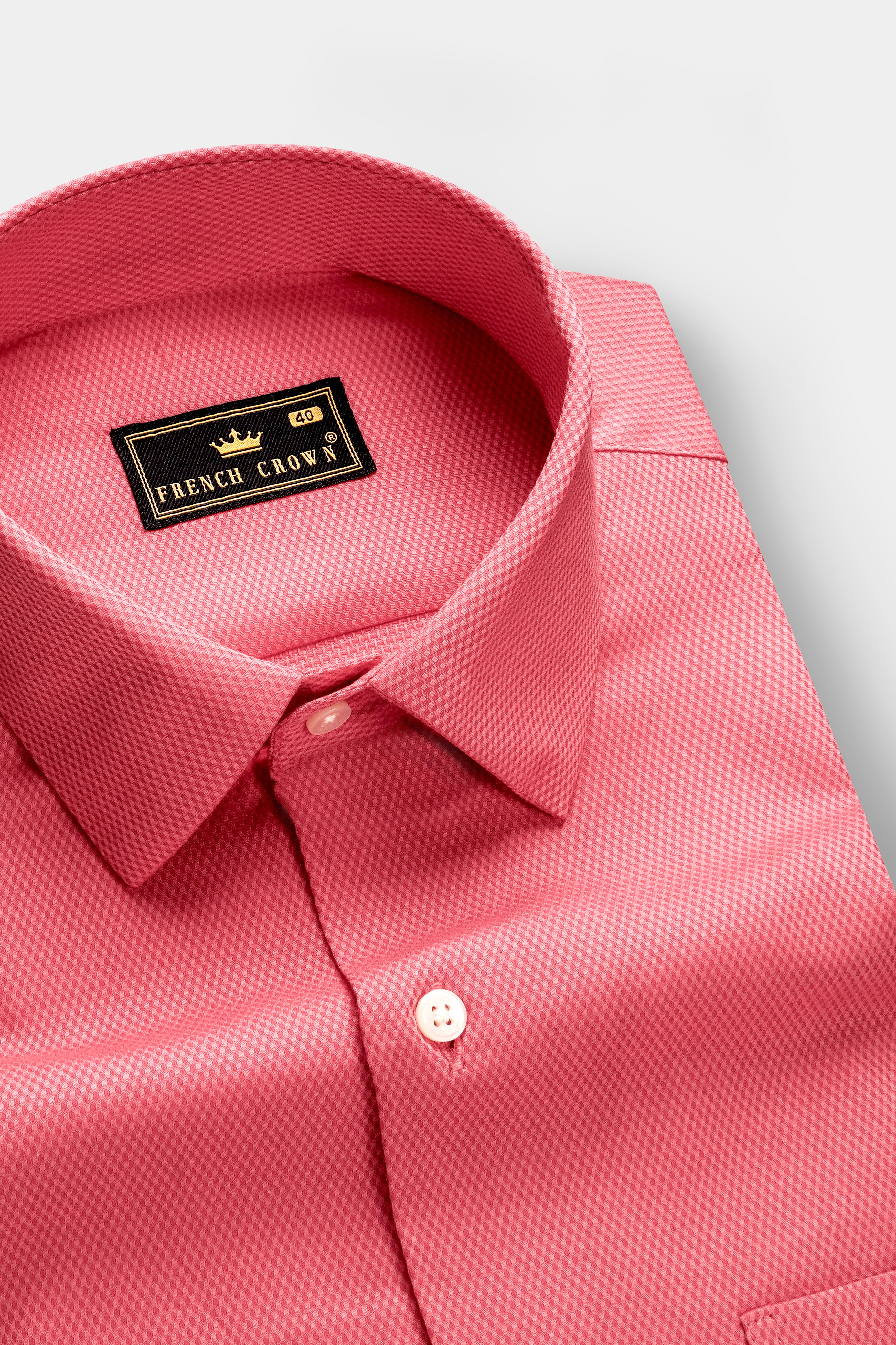 Peony Glow-Froly Pink Dobby Textured Premium Giza Cotton Dress Shirt 13369-38, 13369-H-38, 13369-39, 13369-H-39, 13369-40, 13369-H-40, 13369-42, 13369-H-42, 13369-44, 13369-H-44, 13369-46, 13369-H-46, 13369-48, 13369-H-48, 13369-50, 13369-H-50, 13369-52, 13369-H-52