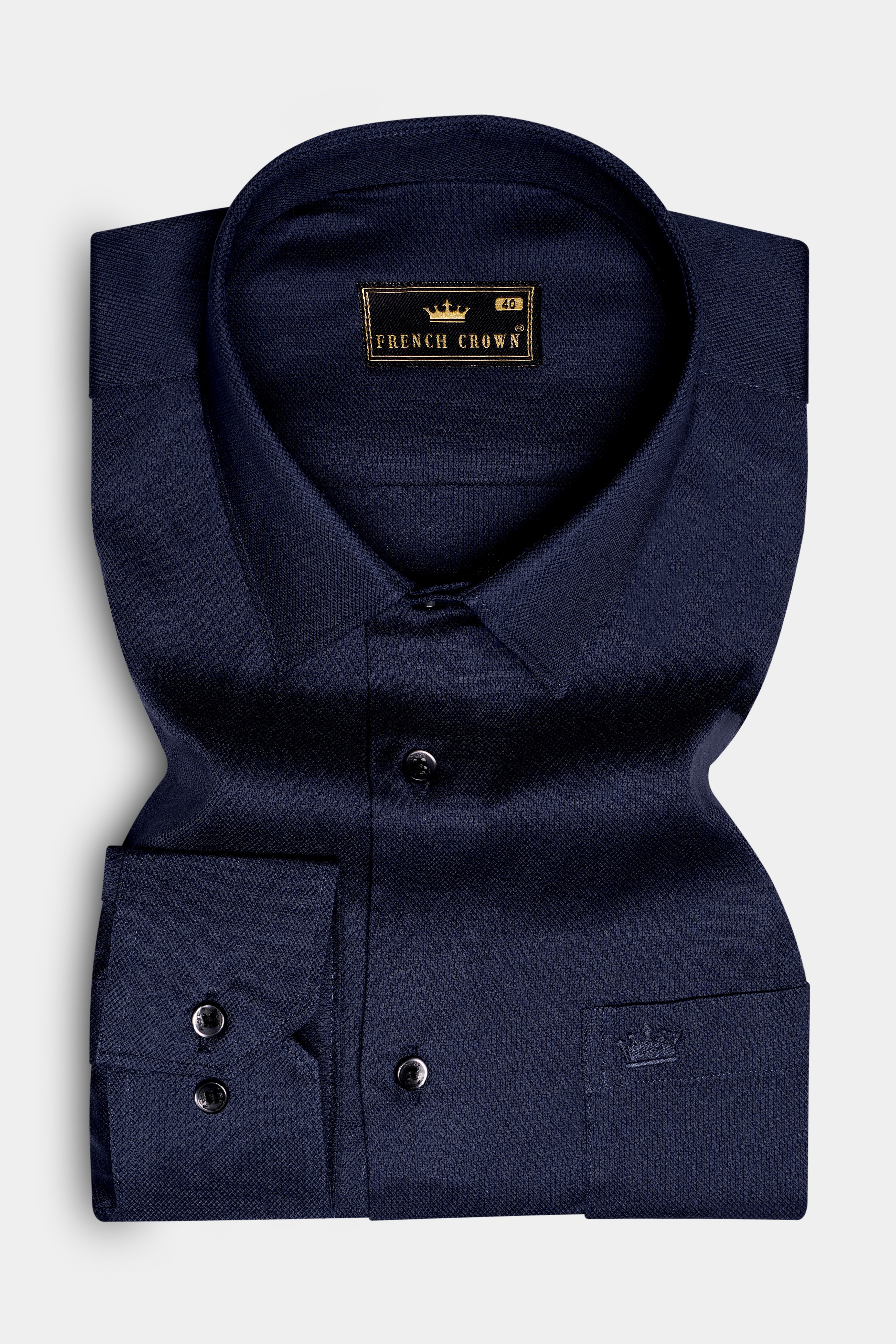 Nocturnal-Ebony Blue Solid Dobby Textured Premium Giza Cotton Dress Shirt 13397-BLK-38, 13397-BLK-H-38, 13397-BLK-39, 13397-BLK-H-39, 13397-BLK-40, 13397-BLK-H-40, 13397-BLK-42, 13397-BLK-H-42, 13397-BLK-44, 13397-BLK-H-44, 13397-BLK-46, 13397-BLK-H-46, 13397-BLK-48, 13397-BLK-H-48, 13397-BLK-50, 13397-BLK-H-50, 13397-BLK-52, 13397-BLK-H-52