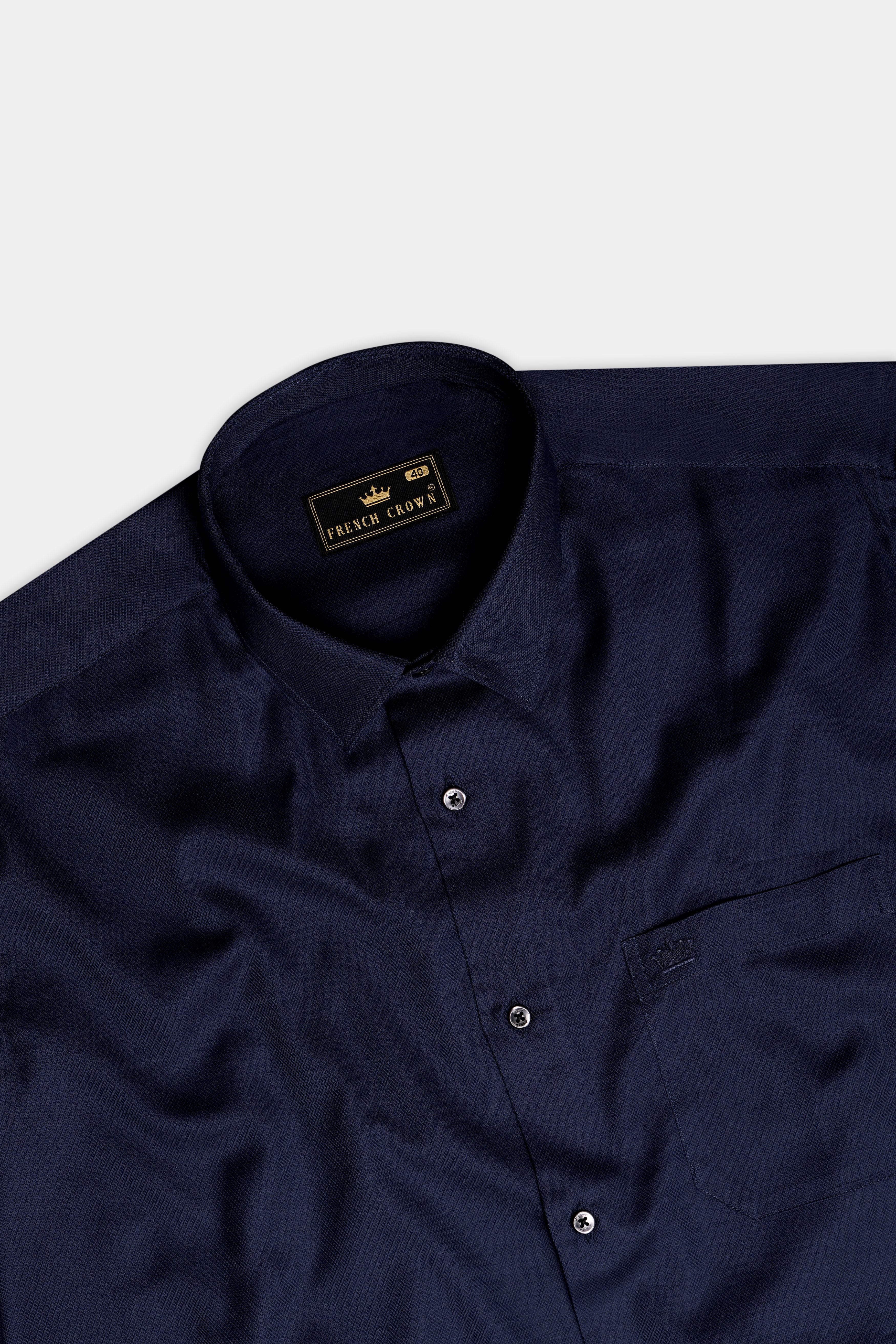 Nocturnal-Ebony Blue Solid Dobby Textured Premium Giza Cotton Dress Shirt 13397-BLK-38, 13397-BLK-H-38, 13397-BLK-39, 13397-BLK-H-39, 13397-BLK-40, 13397-BLK-H-40, 13397-BLK-42, 13397-BLK-H-42, 13397-BLK-44, 13397-BLK-H-44, 13397-BLK-46, 13397-BLK-H-46, 13397-BLK-48, 13397-BLK-H-48, 13397-BLK-50, 13397-BLK-H-50, 13397-BLK-52, 13397-BLK-H-52