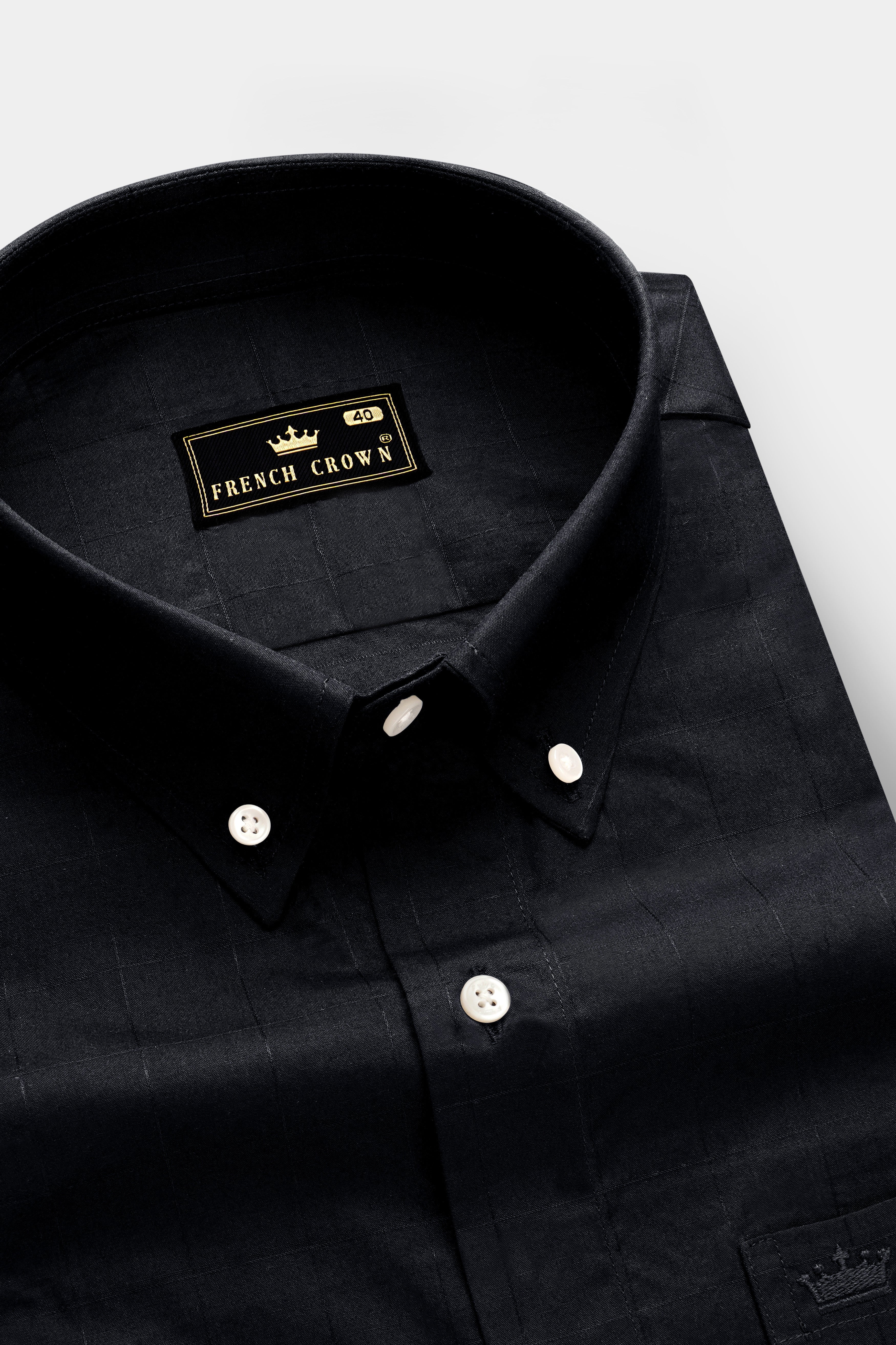 Jade Noir-Black Plaid Dobby Textured Premium Giza Cotton Dress Shirt 13407-BD-38, 13407-BD-H-38, 13407-BD-39, 13407-BD-H-39, 13407-BD-40, 13407-BD-H-40, 13407-BD-42, 13407-BD-H-42, 13407-BD-44, 13407-BD-H-44, 13407-BD-46, 13407-BD-H-46, 13407-BD-48, 13407-BD-H-48, 13407-BD-50, 13407-BD-H-50, 13407-BD-52, 13407-BD-H-52