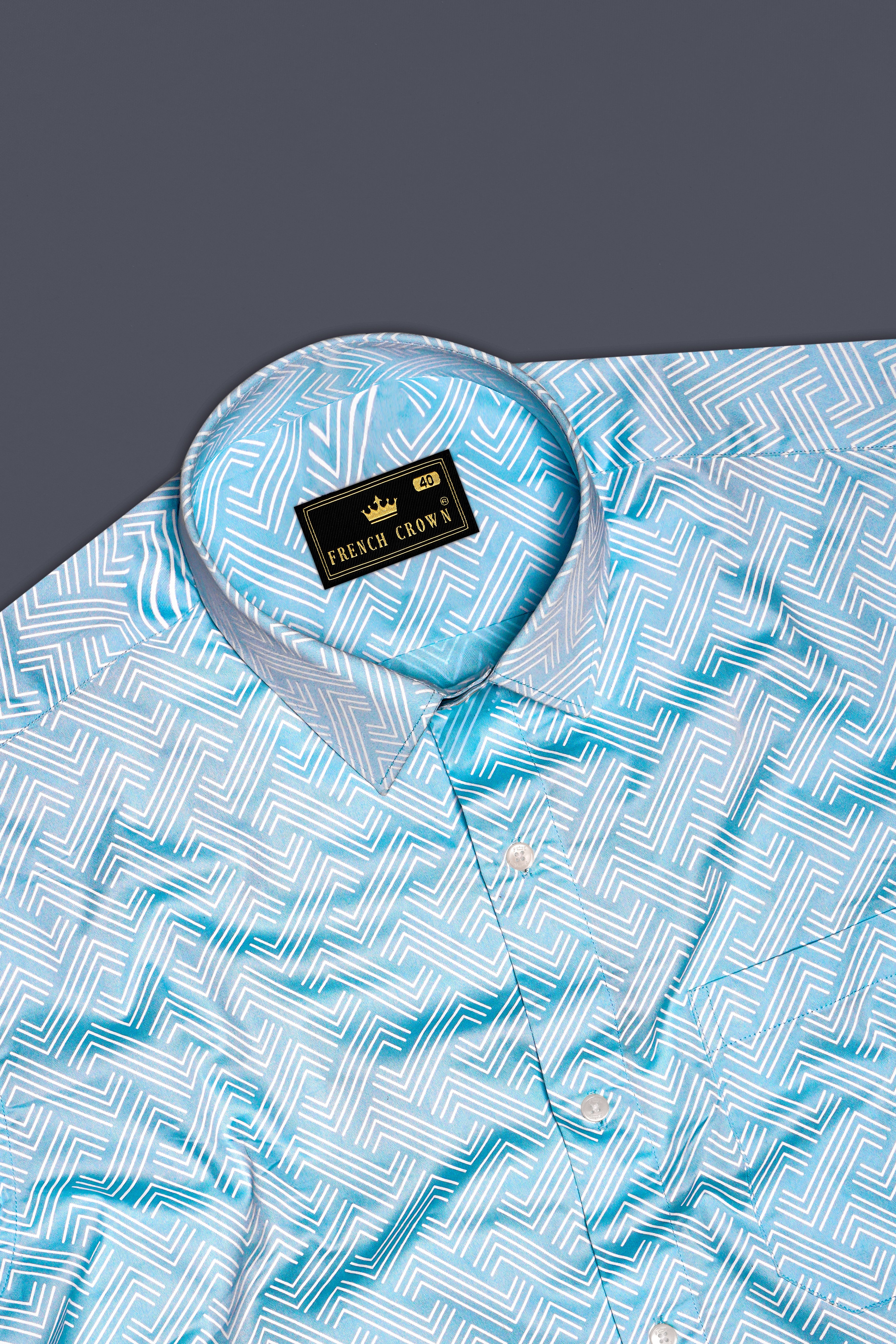 Horizon-Columbia Blue Brick Path Printed Subtle Sheen Super Soft Premium Cotton Semi Formal Shirt 13422-38, 13422-H-38, 13422-39, 13422-H-39, 13422-40, 13422-H-40, 13422-42, 13422-H-42, 13422-44, 13422-H-44, 13422-46, 13422-H-46, 13422-48, 13422-H-48, 13422-50, 13422-H-50, 13422-52, 13422-H-52