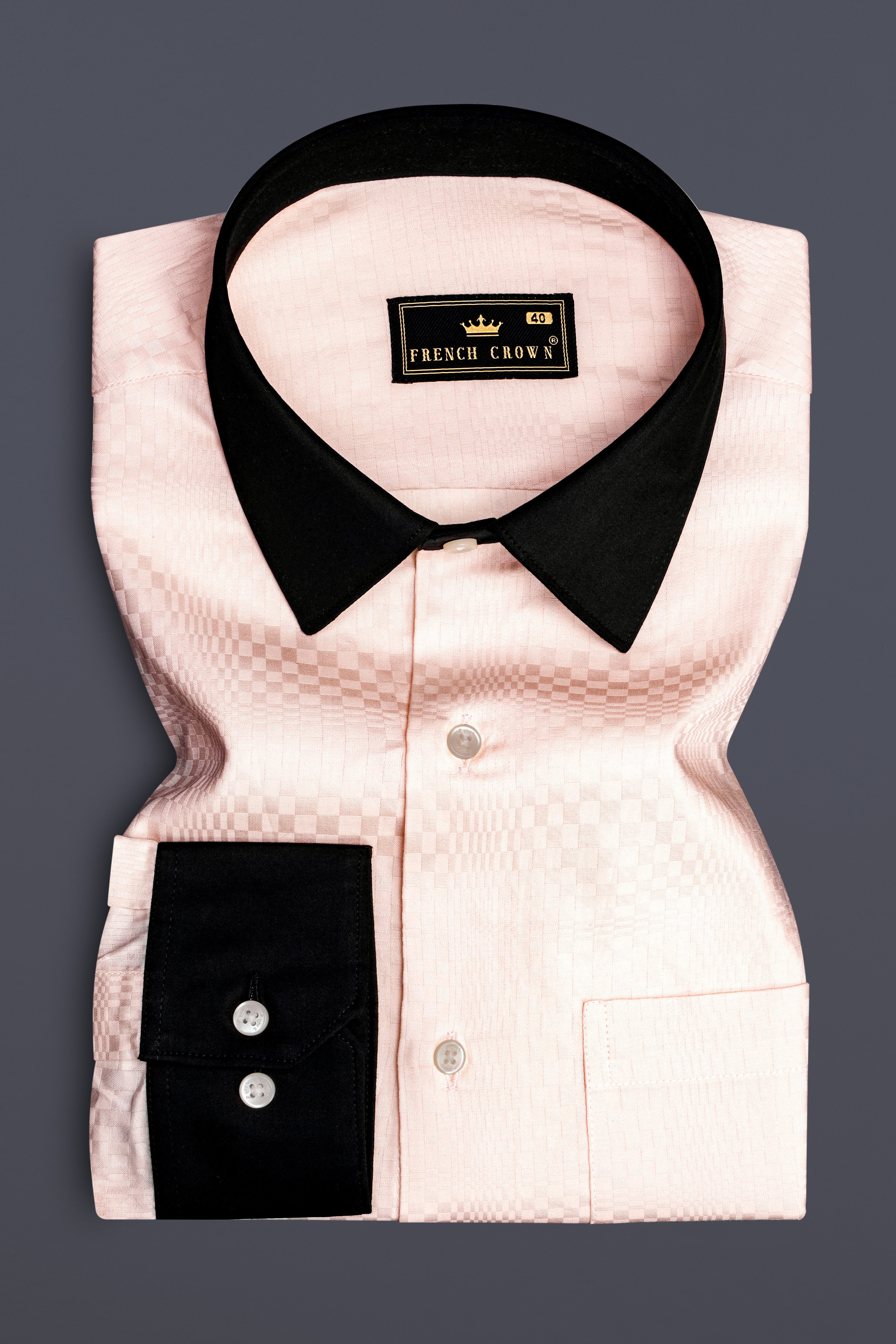 Serene-Misty Rose Peach Dobby Textured Premium Giza Cotton Dress Shirt 13424-BCC-38, 13424-BCC-H-38, 13424-BCC-39, 13424-BCC-H-39, 13424-BCC-40, 13424-BCC-H-40, 13424-BCC-42, 13424-BCC-H-42, 13424-BCC-44, 13424-BCC-H-44, 13424-BCC-46, 13424-BCC-H-46, 13424-BCC-48, 13424-BCC-H-48, 13424-BCC-50, 13424-BCC-H-50, 13424-BCC-52, 13424-BCC-H-52