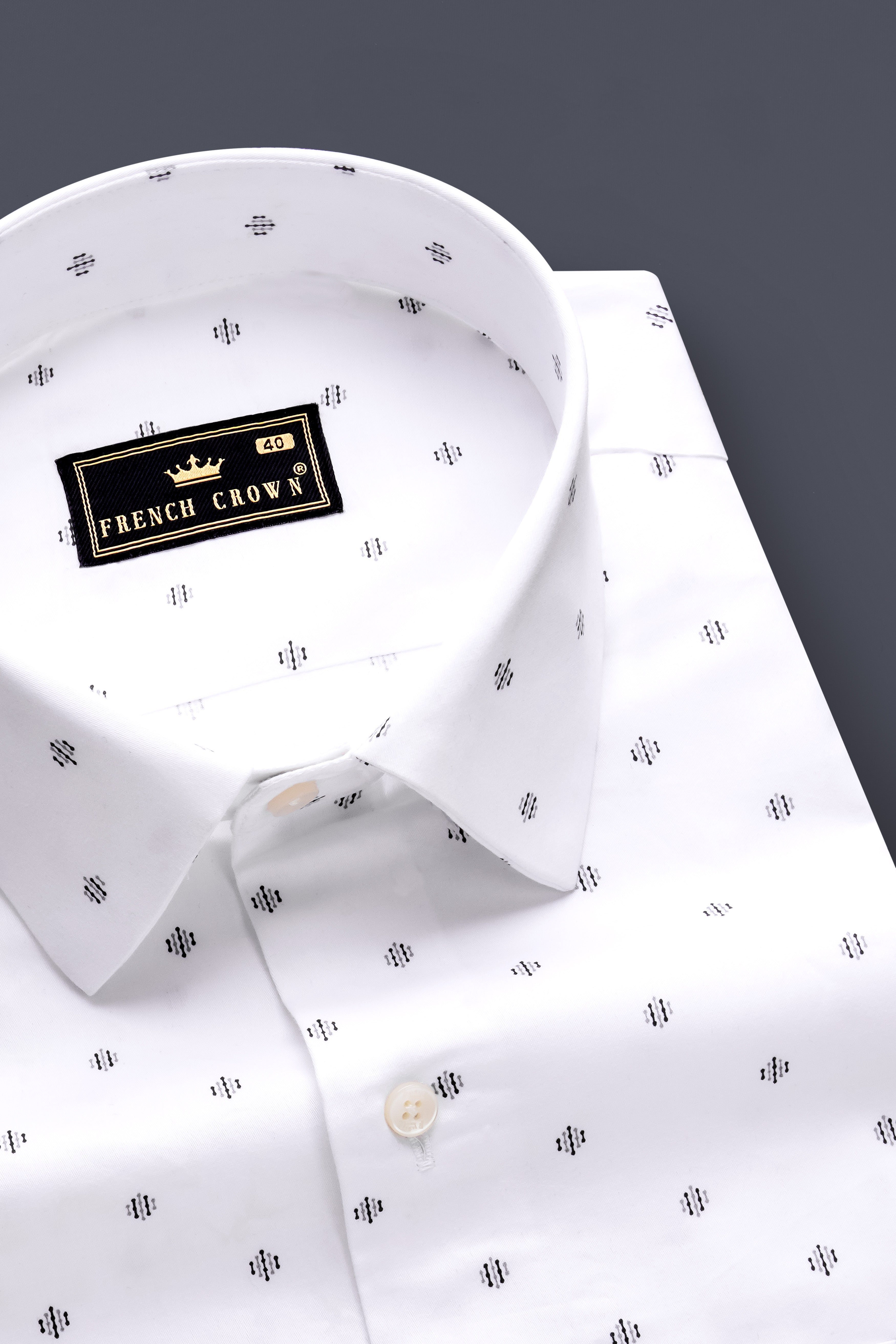 Luminous-Bright White Printed Subtle Sheen Super Soft Premium Cotton Semi Formal Shirt 13425-38, 13425-H-38, 13425-39, 13425-H-39, 13425-40, 13425-H-40, 13425-42, 13425-H-42, 13425-44, 13425-H-44, 13425-46, 13425-H-46, 13425-48, 13425-H-48, 13425-50, 13425-H-50, 13425-52, 13425-H-52