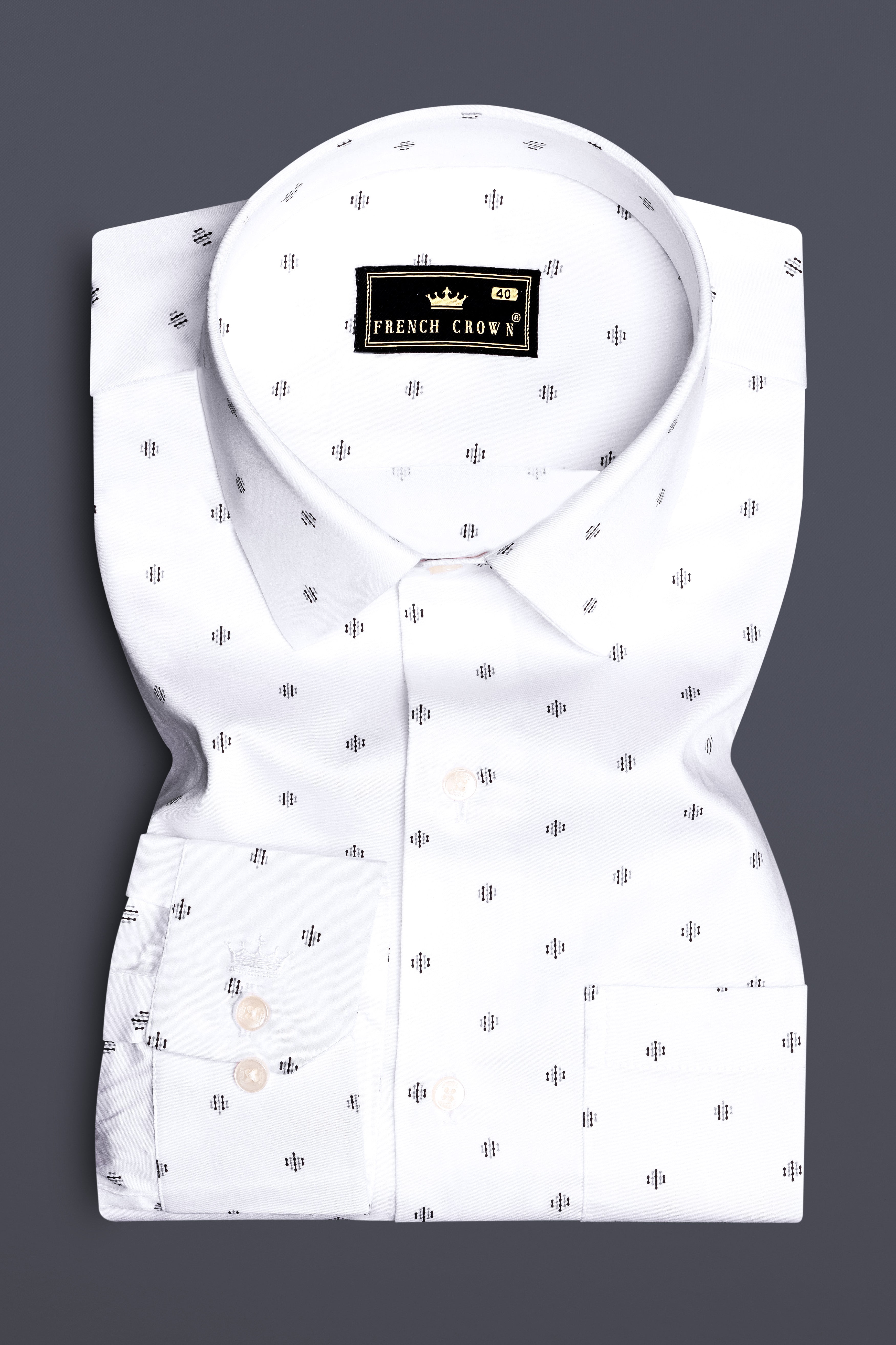 Luminous-Bright White Printed Subtle Sheen Super Soft Premium Cotton Semi Formal Shirt 13425-38, 13425-H-38, 13425-39, 13425-H-39, 13425-40, 13425-H-40, 13425-42, 13425-H-42, 13425-44, 13425-H-44, 13425-46, 13425-H-46, 13425-48, 13425-H-48, 13425-50, 13425-H-50, 13425-52, 13425-H-52