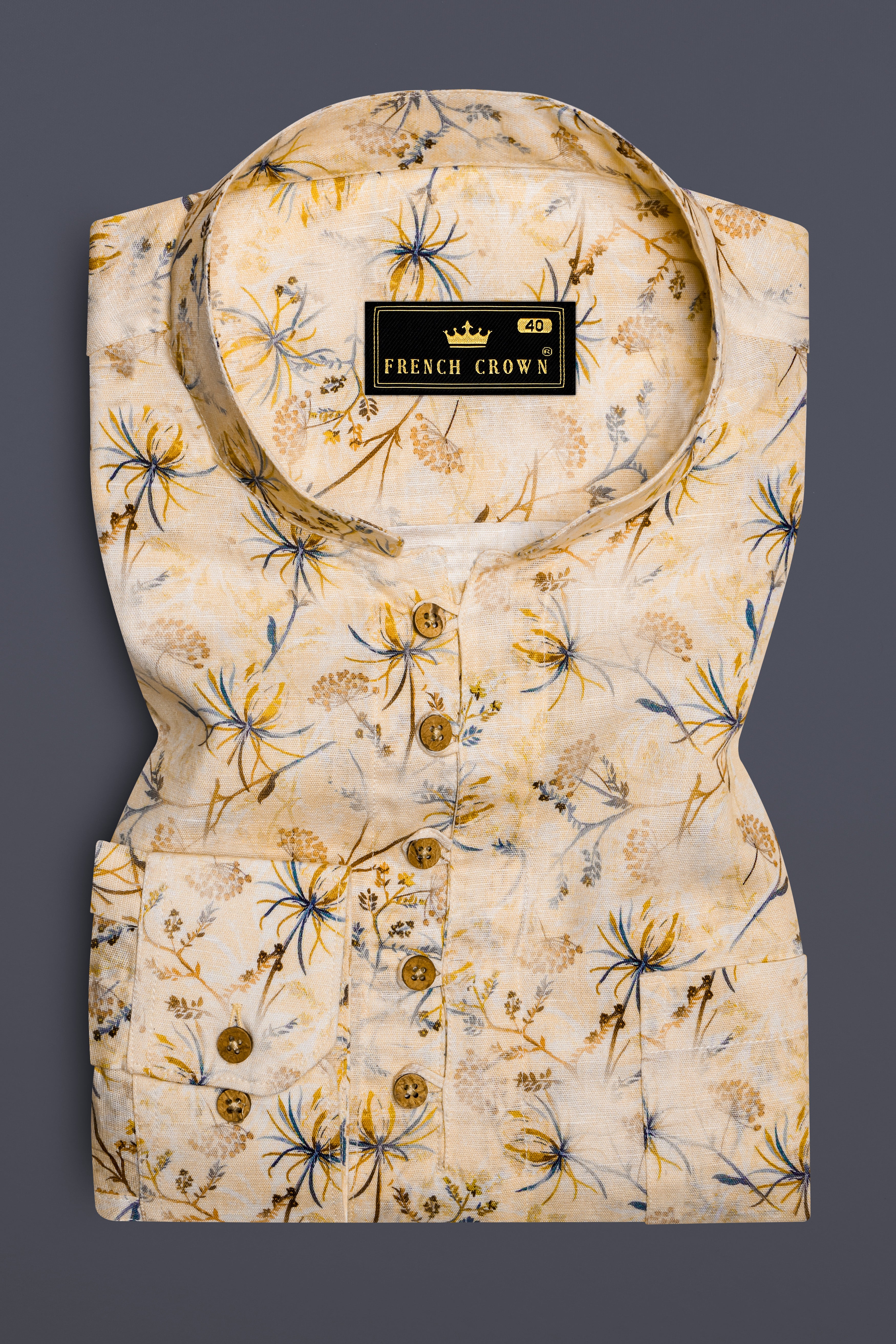 Serene Florals-Akaroa Cream Printed Premium Luxuries Linen Casual Kurta Shirt 13469-KS-38, 13469-KS-H-38, 13469-KS-39, 13469-KS-H-39, 13469-KS-40, 13469-KS-H-40, 13469-KS-42, 13469-KS-H-42, 13469-KS-44, 13469-KS-H-44, 13469-KS-46, 13469-KS-H-46, 13469-KS-48, 13469-KS-H-48, 13469-KS-50, 13469-KS-H-50, 13469-KS-52, 13469-KS-H-52