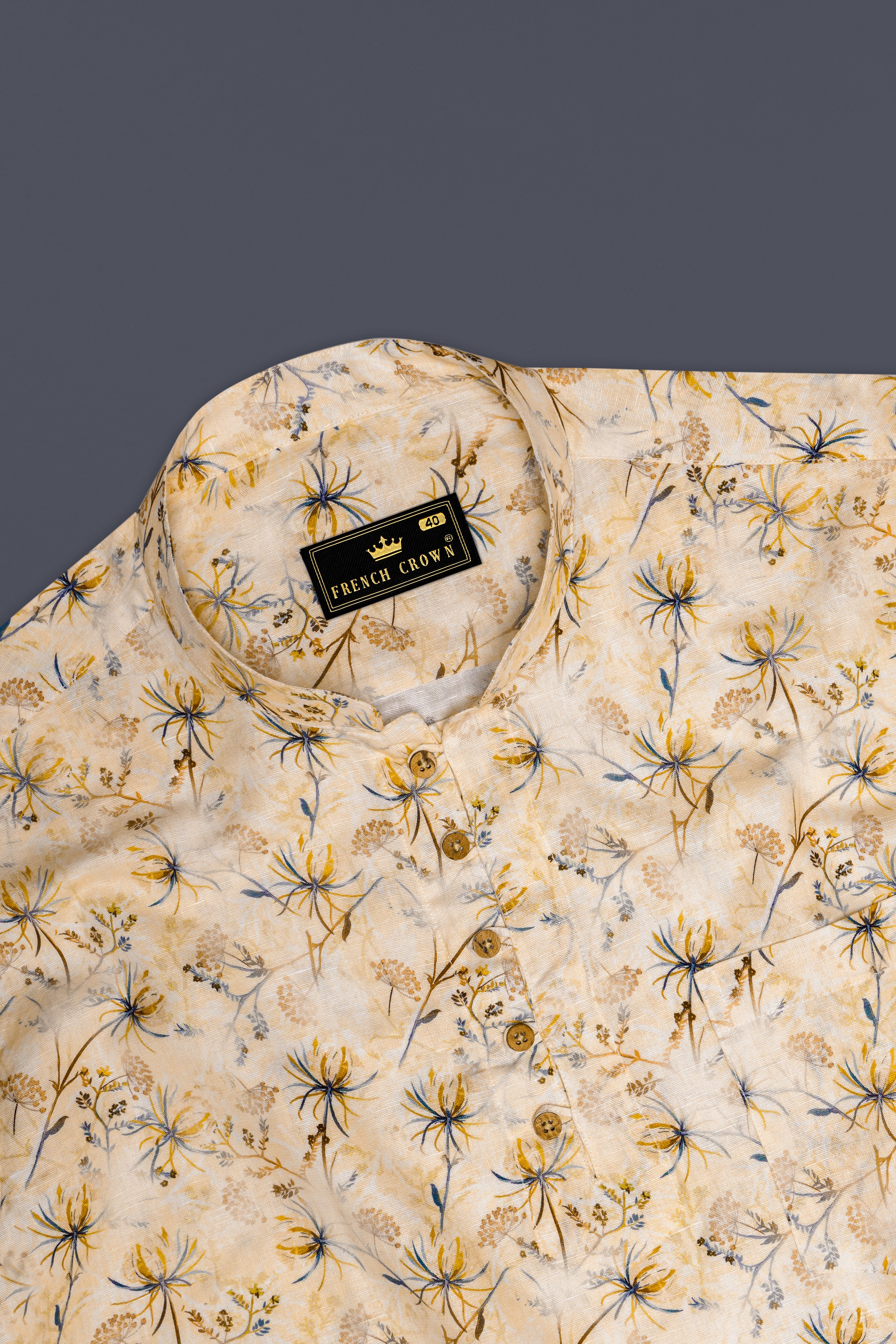 Serene Florals-Akaroa Cream Printed Premium Luxuries Linen Casual Kurta Shirt 13469-KS-38, 13469-KS-H-38, 13469-KS-39, 13469-KS-H-39, 13469-KS-40, 13469-KS-H-40, 13469-KS-42, 13469-KS-H-42, 13469-KS-44, 13469-KS-H-44, 13469-KS-46, 13469-KS-H-46, 13469-KS-48, 13469-KS-H-48, 13469-KS-50, 13469-KS-H-50, 13469-KS-52, 13469-KS-H-52