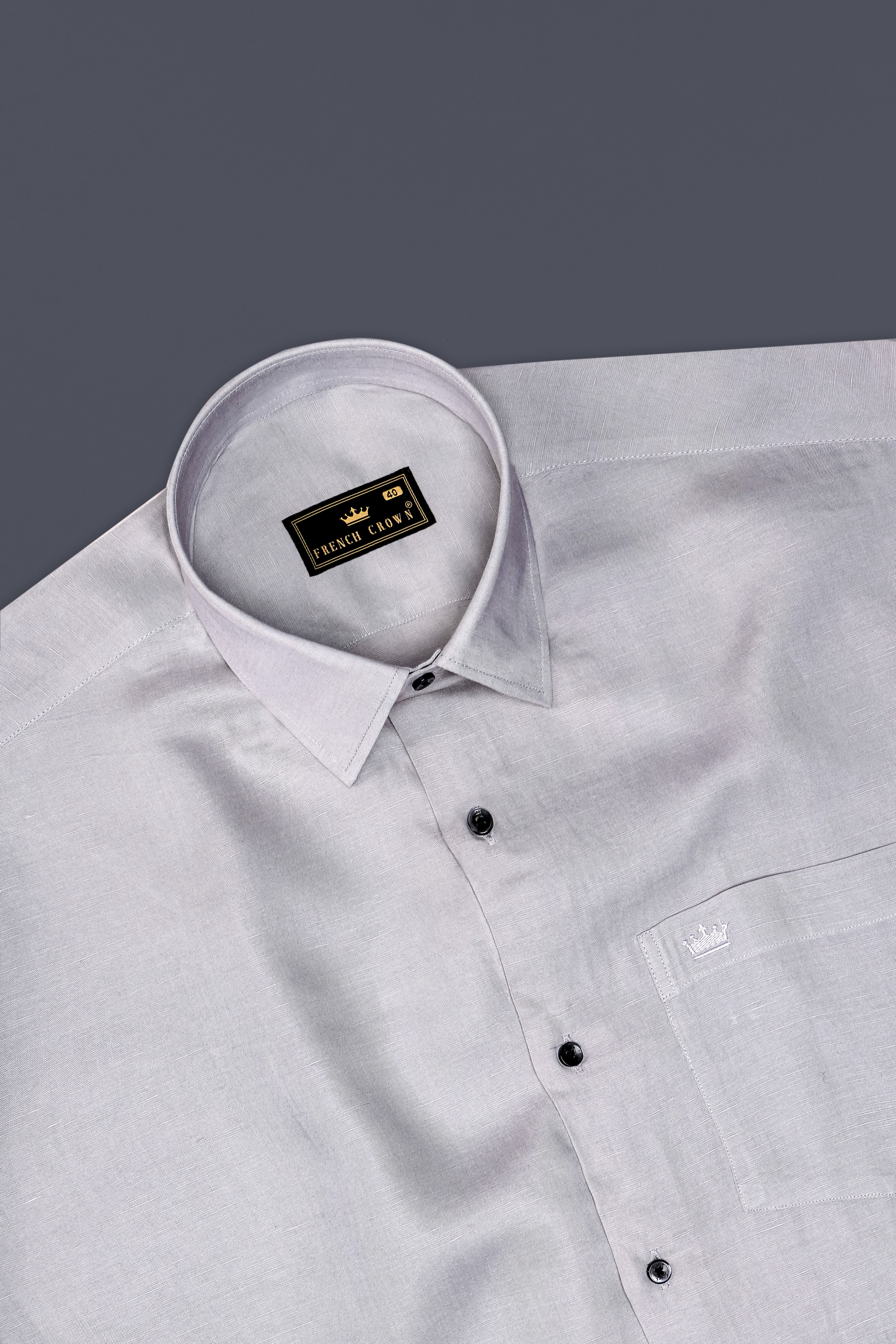 Fogstone Bombay Gray Solid Premium Luxuries Linen Dress Shirt 13472-BLK-38, 13472-BLK-H-38, 13472-BLK-39, 13472-BLK-H-39, 13472-BLK-40, 13472-BLK-H-40, 13472-BLK-42, 13472-BLK-H-42, 13472-BLK-44, 13472-BLK-H-44, 13472-BLK-46, 13472-BLK-H-46, 13472-BLK-48, 13472-BLK-H-48, 13472-BLK-50, 13472-BLK-H-50, 13472-BLK-52, 13472-BLK-H-52