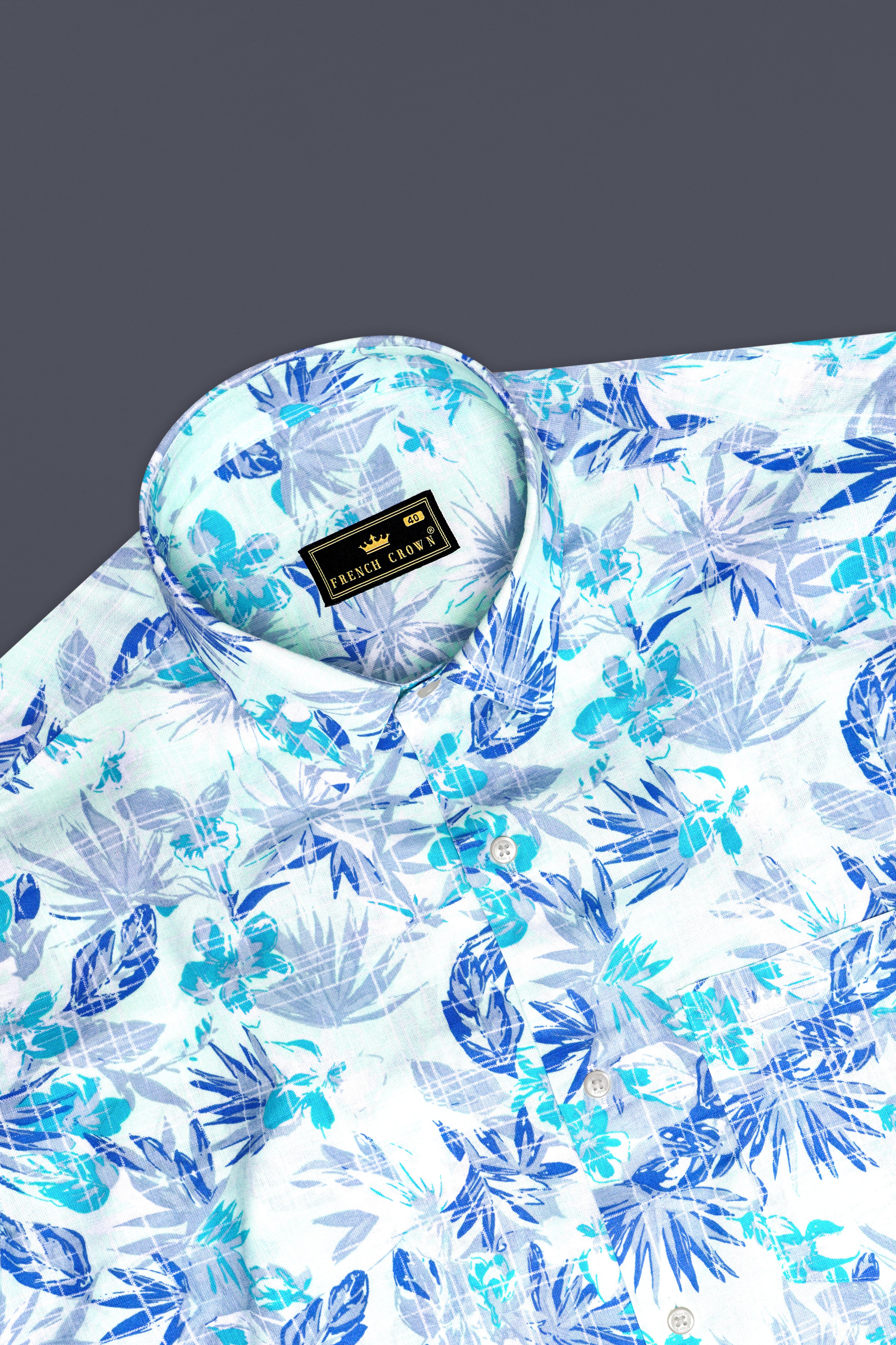 AzureCanvas-Blizzard Blue And Botticelli Printed Premium Luxuries Linen Casual Shirt 13476-38, 13476-H-38, 13476-39, 13476-H-39, 13476-40, 13476-H-40, 13476-42, 13476-H-42, 13476-44, 13476-H-44, 13476-46, 13476-H-46, 13476-48, 13476-H-48, 13476-50, 13476-H-50, 13476-52, 13476-H-52