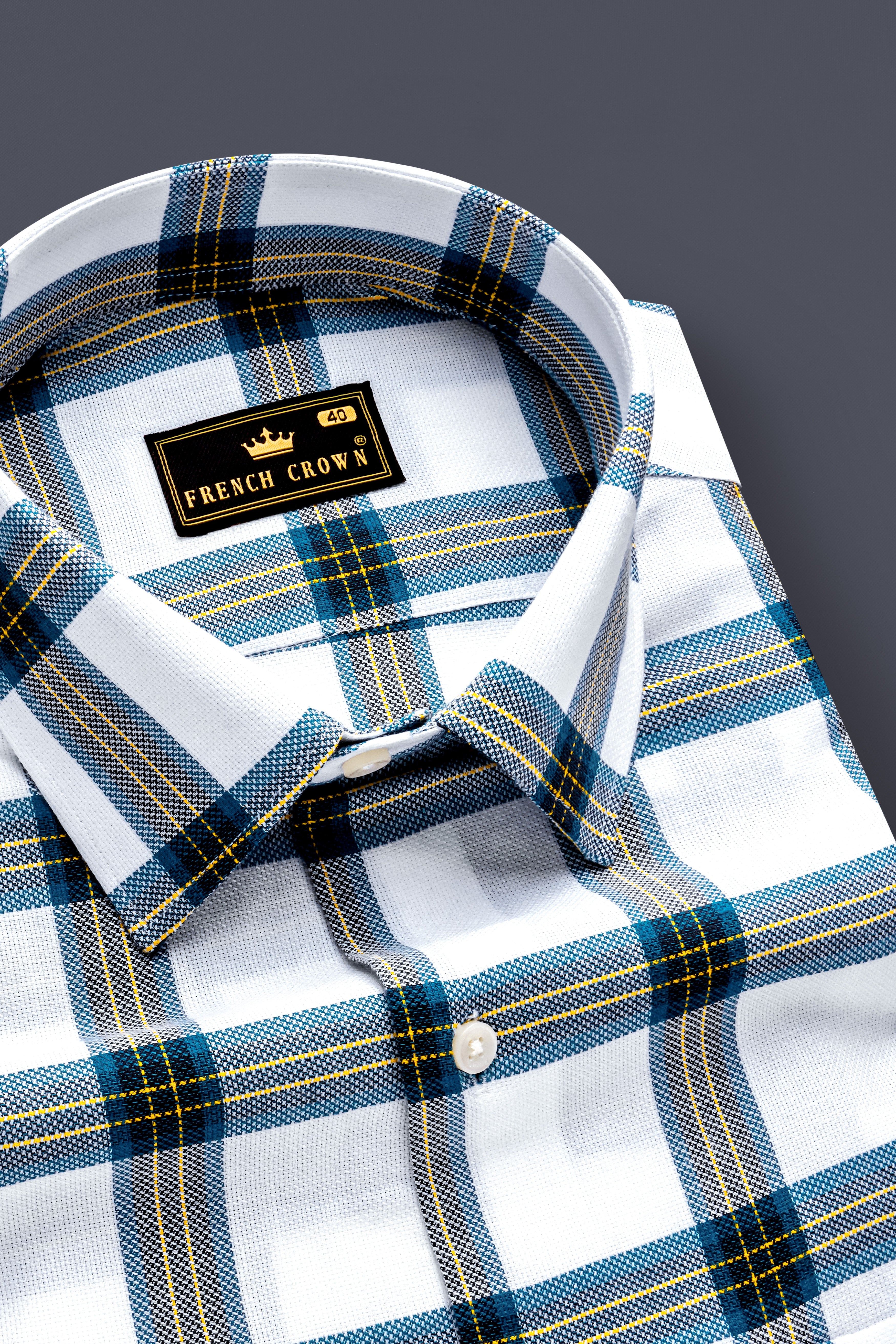Oceanic-Blumine Blue And Bright White Plaid Dobby Textured Premium Giza Cotton Casual Shirt 13536-38, 13536-H-38, 13536-39, 13536-H-39, 13536-40, 13536-H-40, 13536-42, 13536-H-42, 13536-44, 13536-H-44, 13536-46, 13536-H-46, 13536-48, 13536-H-48, 13536-50, 13536-H-50, 13536-38-52, 13536-H-52