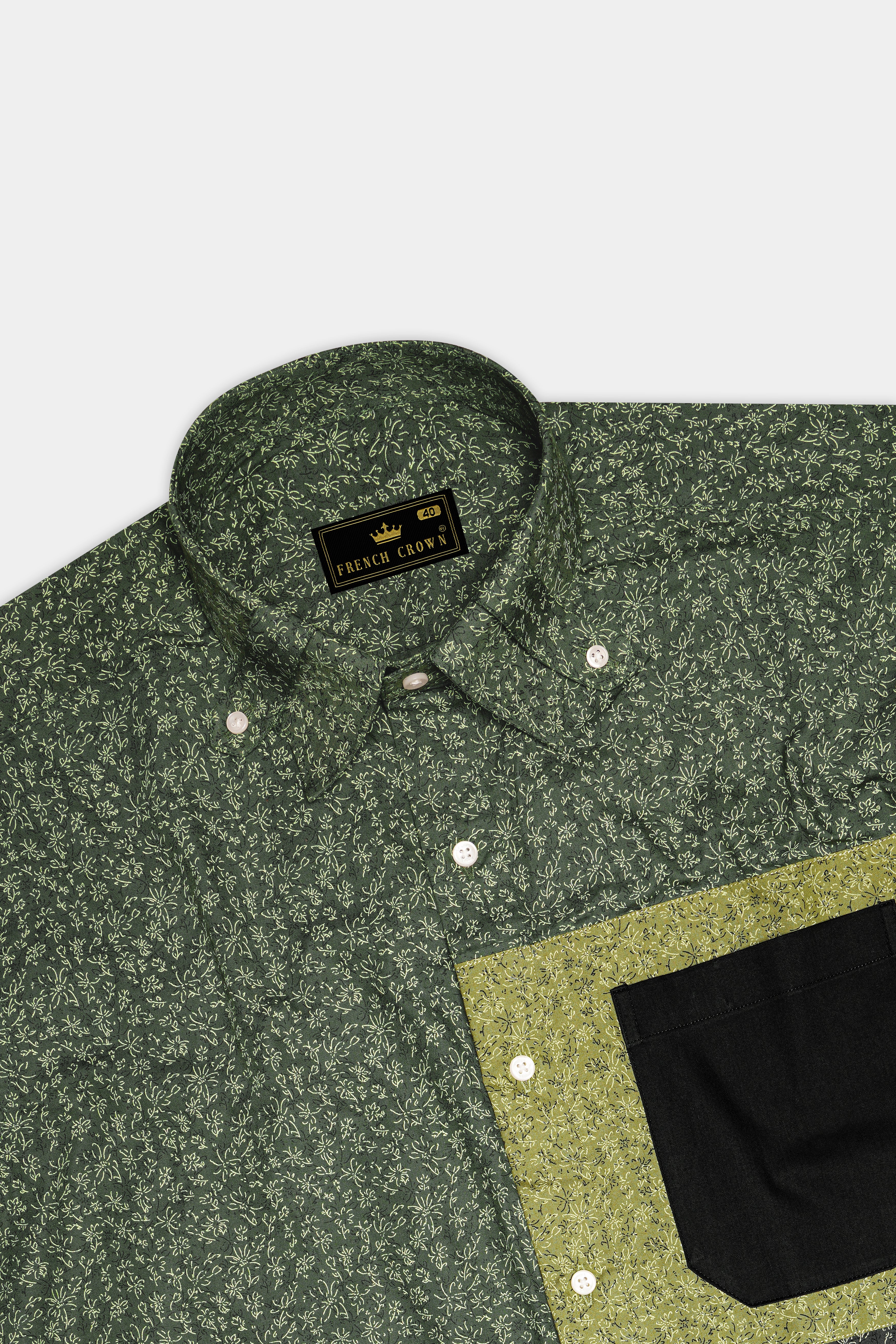 Fern Mist-Mineral Green Printed Super Soft Premium Cotton Casual Designer Shirt