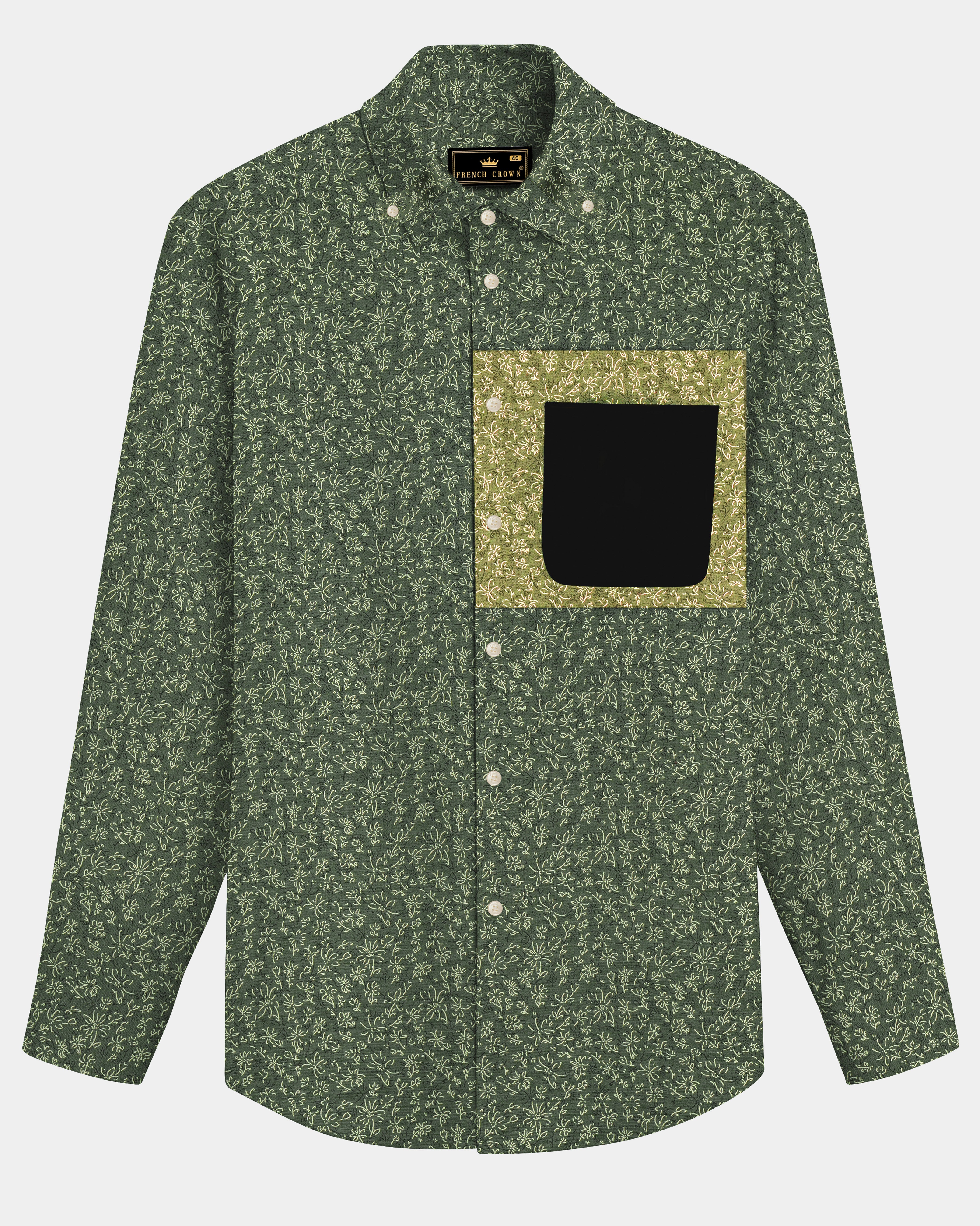Fern Mist-Mineral Green Printed Super Soft Premium Cotton Casual Designer Shirt