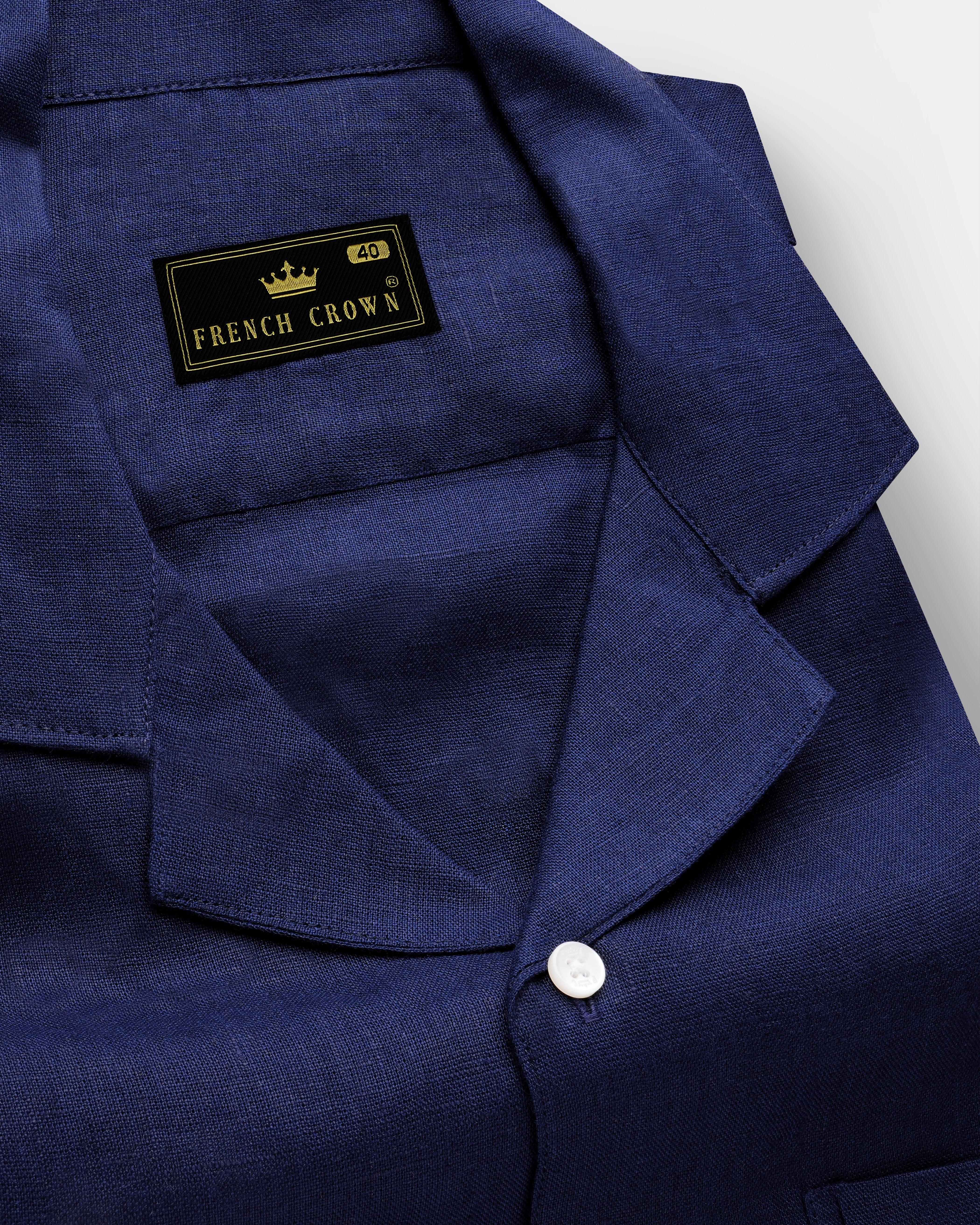 Coastal Charm-Azure Blue Solid Premium Luxuries Linen Casual Shirt