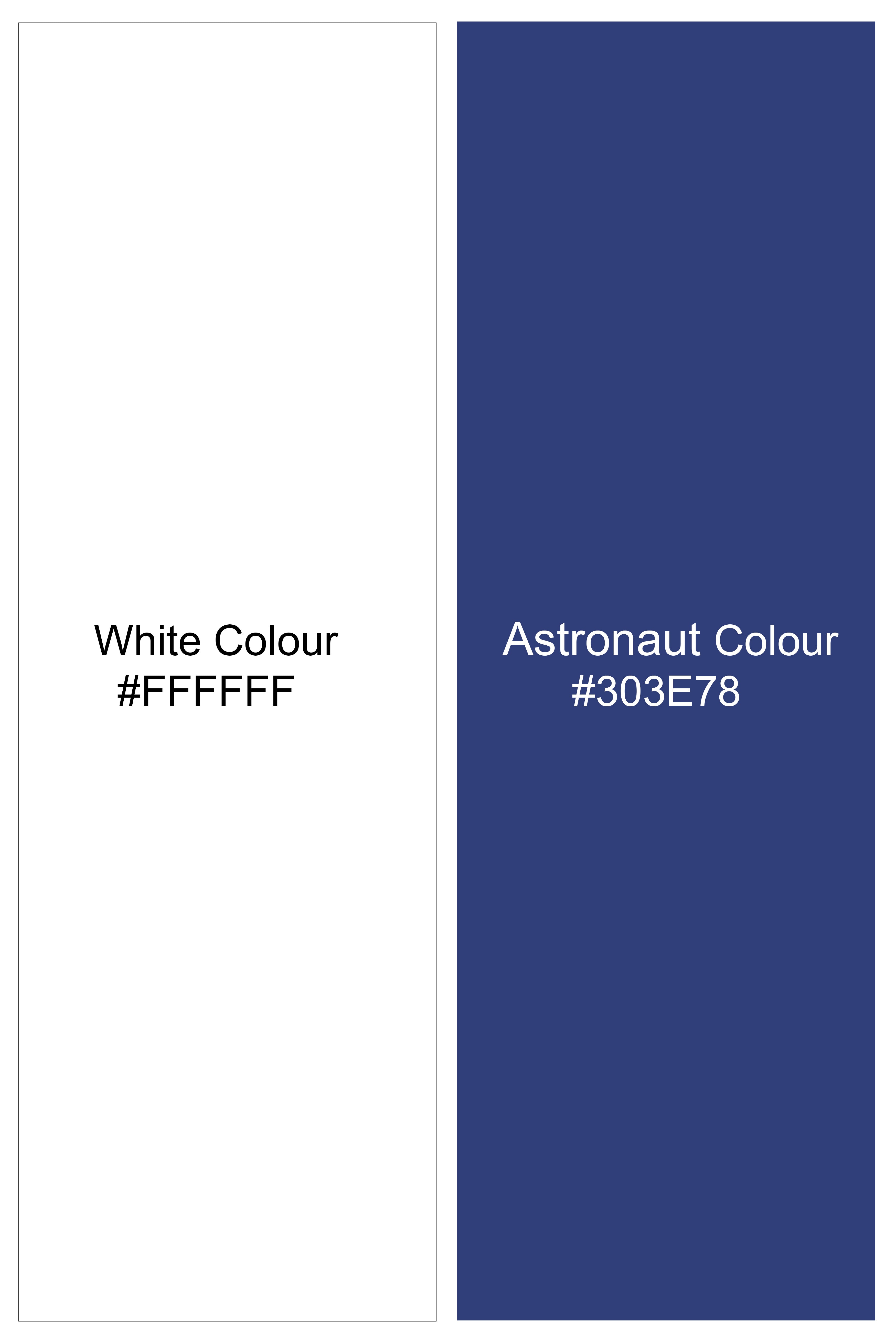 Cosmic-Bright White And Astronaut Blue Striped Dobby Textured Premium Giza Cotton Dress Shirt