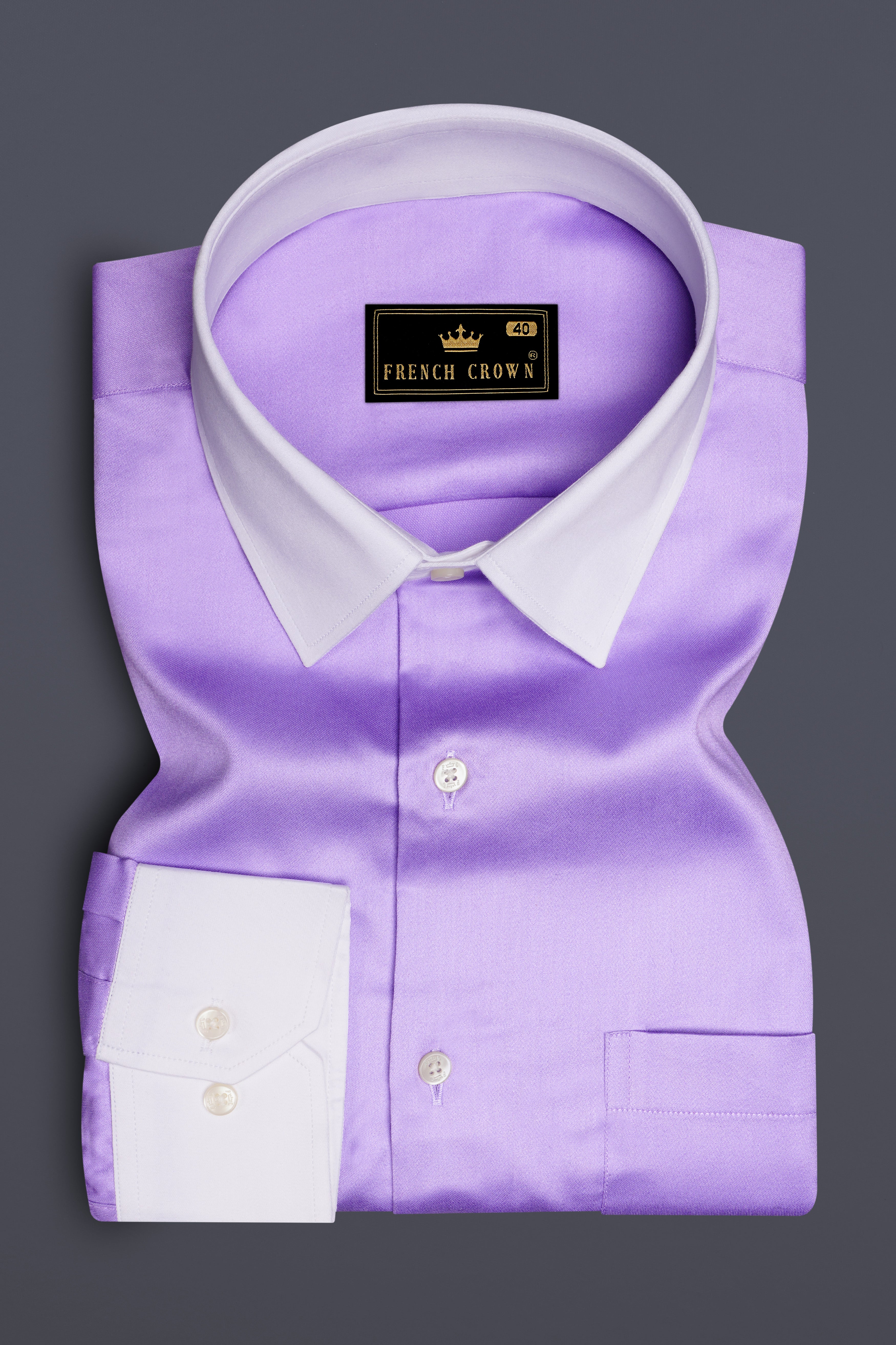 Amethyst Hue-Wisteria Purple Solid Subtle Sheen Super Soft Premium Cotton Dress Shirt