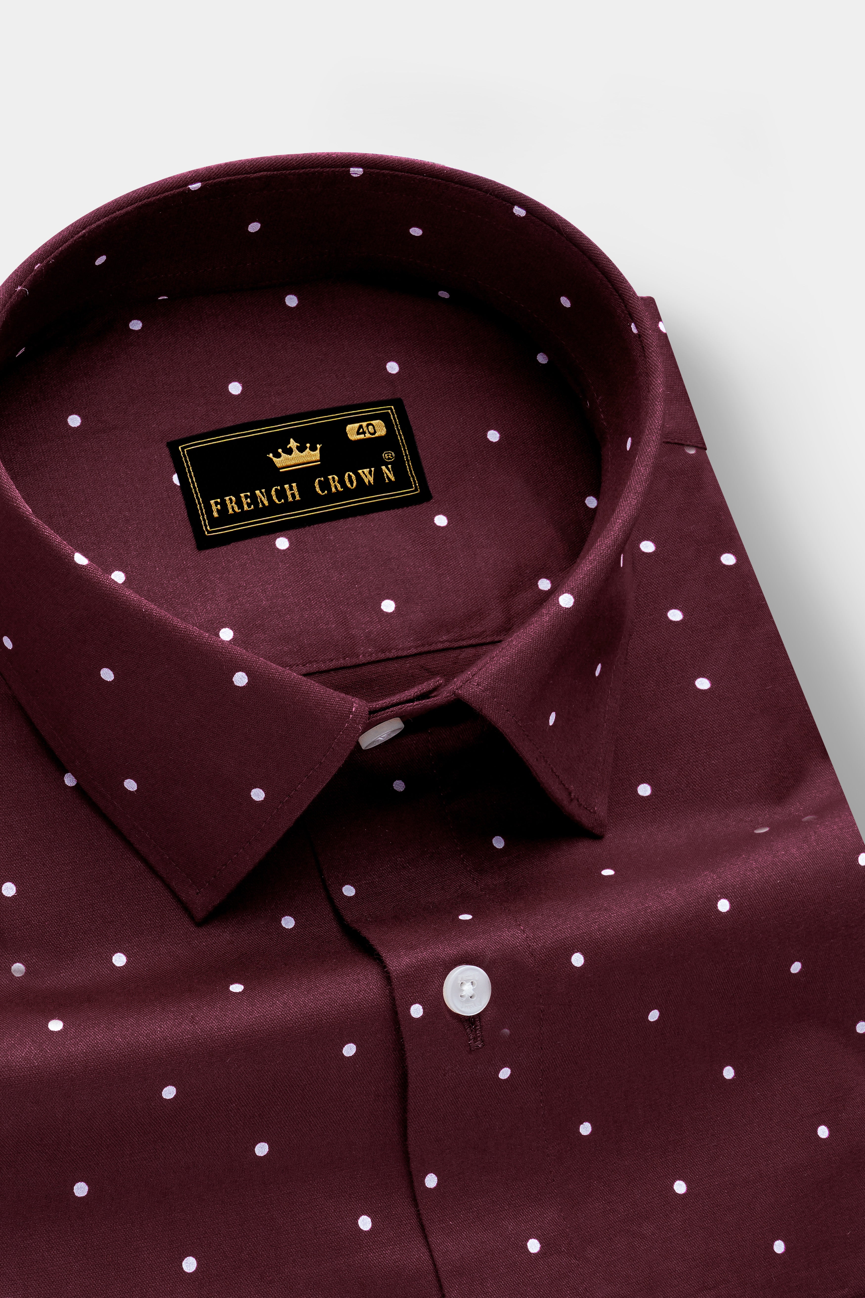 Velvety Merlot-Wine Berry Maroon Printed Subtle Sheen Super Soft Premium Cotton Semi Formal Shirt