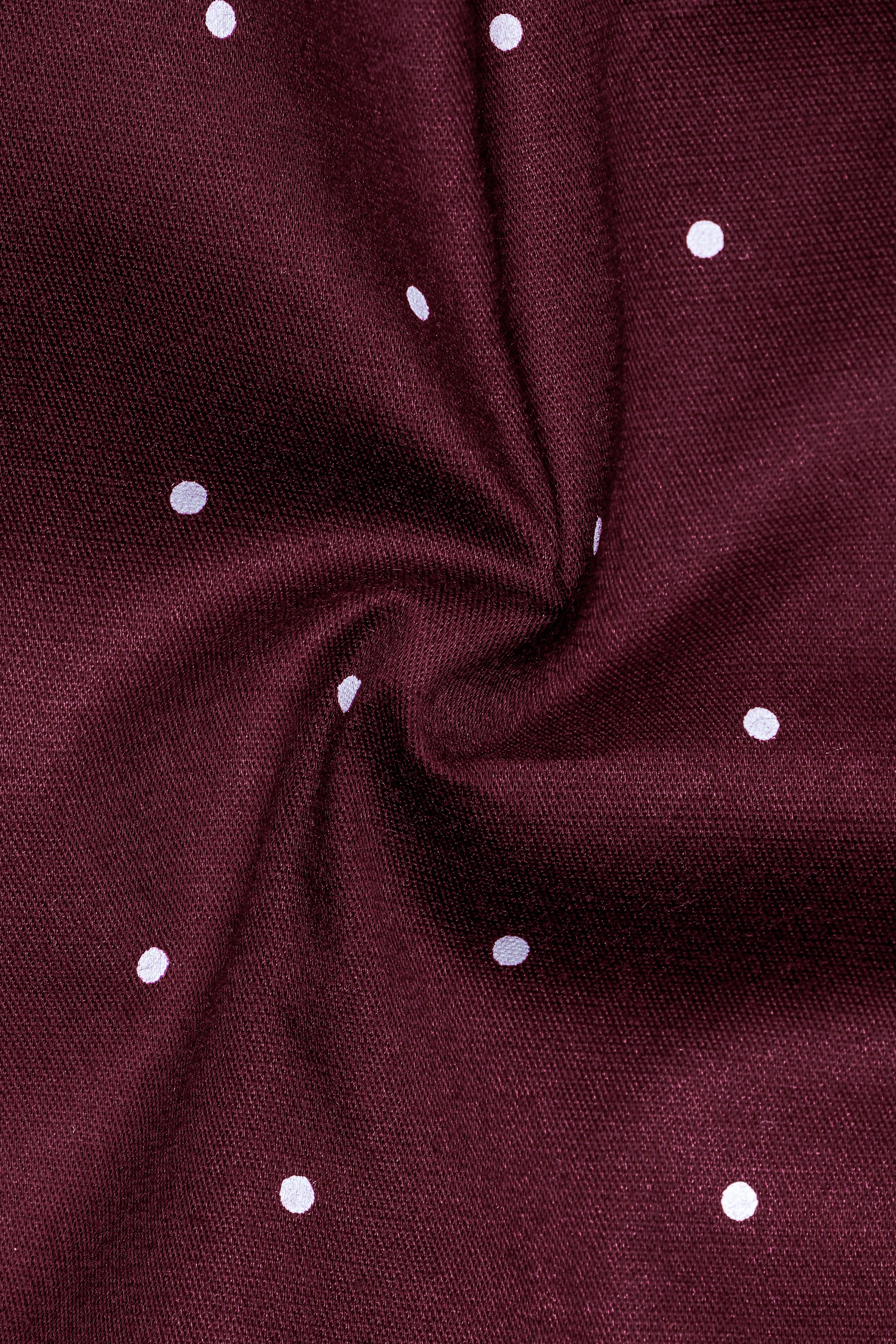 Velvety Merlot-Wine Berry Maroon Printed Subtle Sheen Super Soft Premium Cotton Semi Formal Shirt