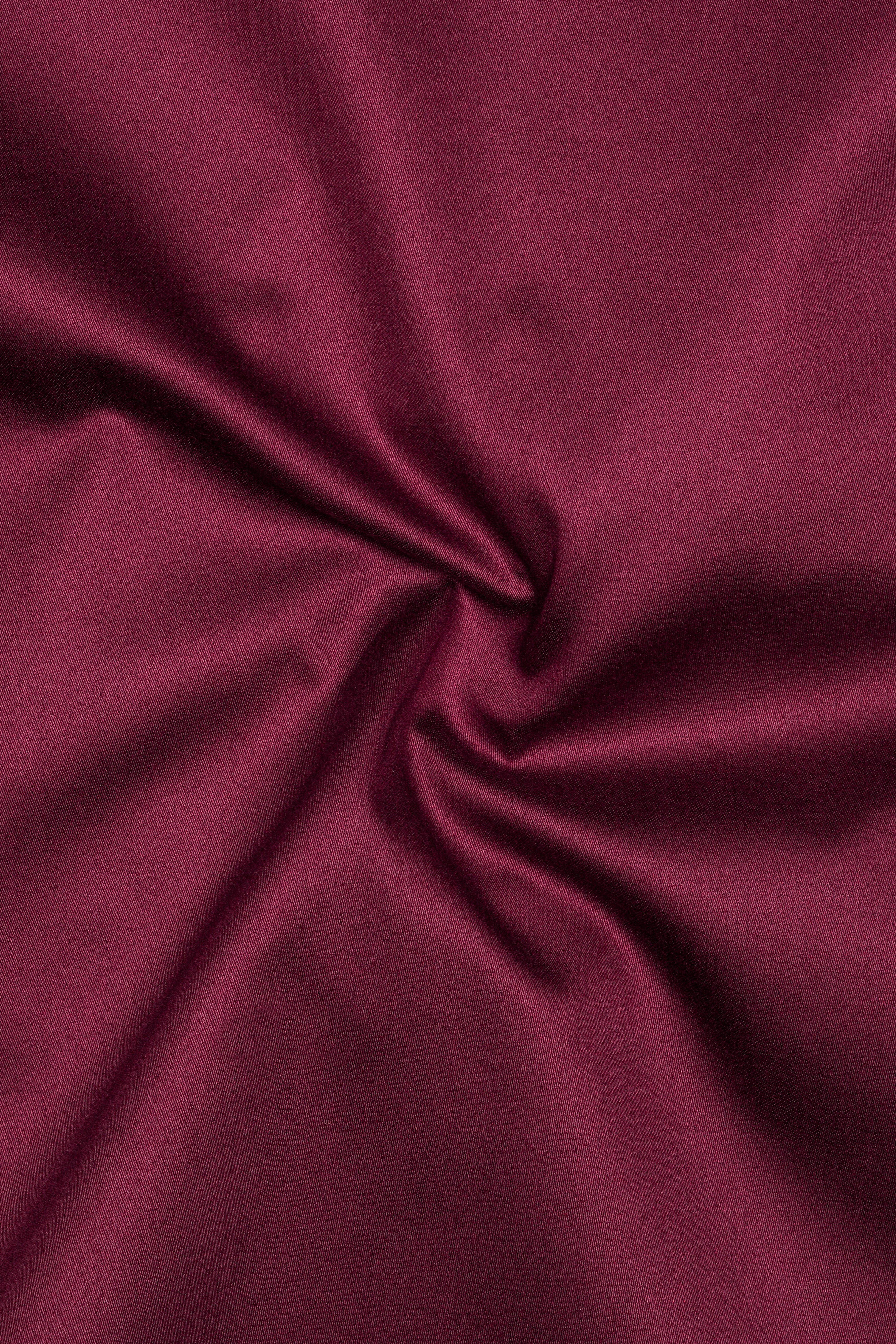 Raspberry-Wine Berry Solid Maroon Subtle Sheen Super Soft Premium Cotton Dress Shirt