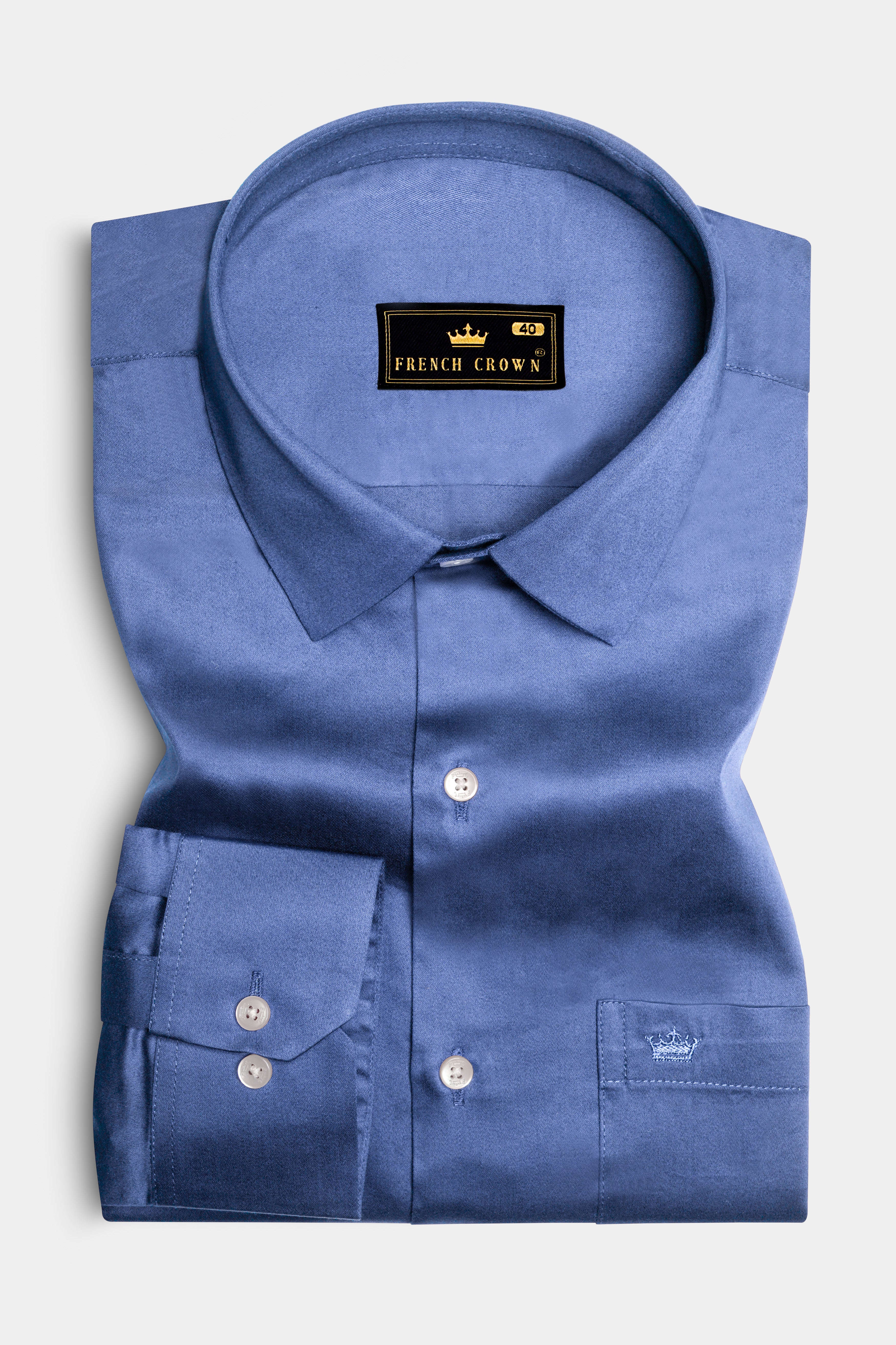 Tidepool-Glaucous Blue Subtle Sheen Super Soft Premium Cotton Dress Shirt 13605-38, 13605-H-38, 13605-39, 13605-H-39, 13605-40, 13605-H-40, 13605-42, 13605-H-42, 13605-44, 13605-H-44, 13605-46, 13605-H-46, 13605-48, 13605-H-48, 13605-50, 13605-H-50, 13605-52, 13605-H-52