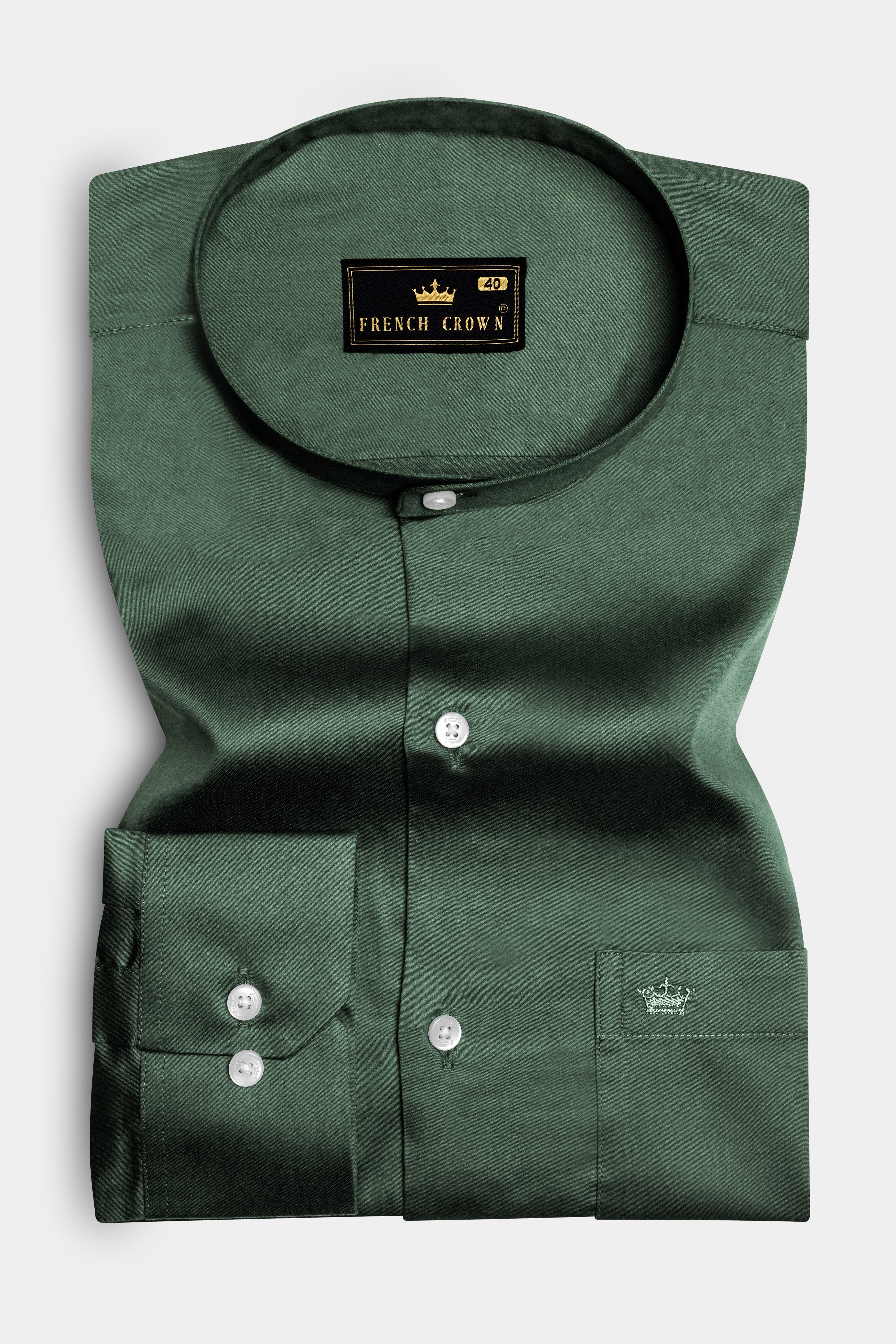 Aurora-Lunar Green Solid Subtle Sheen Super Soft Premium Cotton Semi Formal Mandarin Collar Shirt 13646-M-38, 13646-M-H-38, 13646-M-39, 13646-M-H-39, 13646-M-40, 13646-M-H-40, 13646-M-42, 13646-M-H-42, 13646-M-44, 13646-M-H-44, 13646-M-46, 13646-M-H-46, 13646-M-48, 13646-M-H-48, 13646-M-50, 13646-M-H-50, 13646-M-52, 13646-M-H-52
