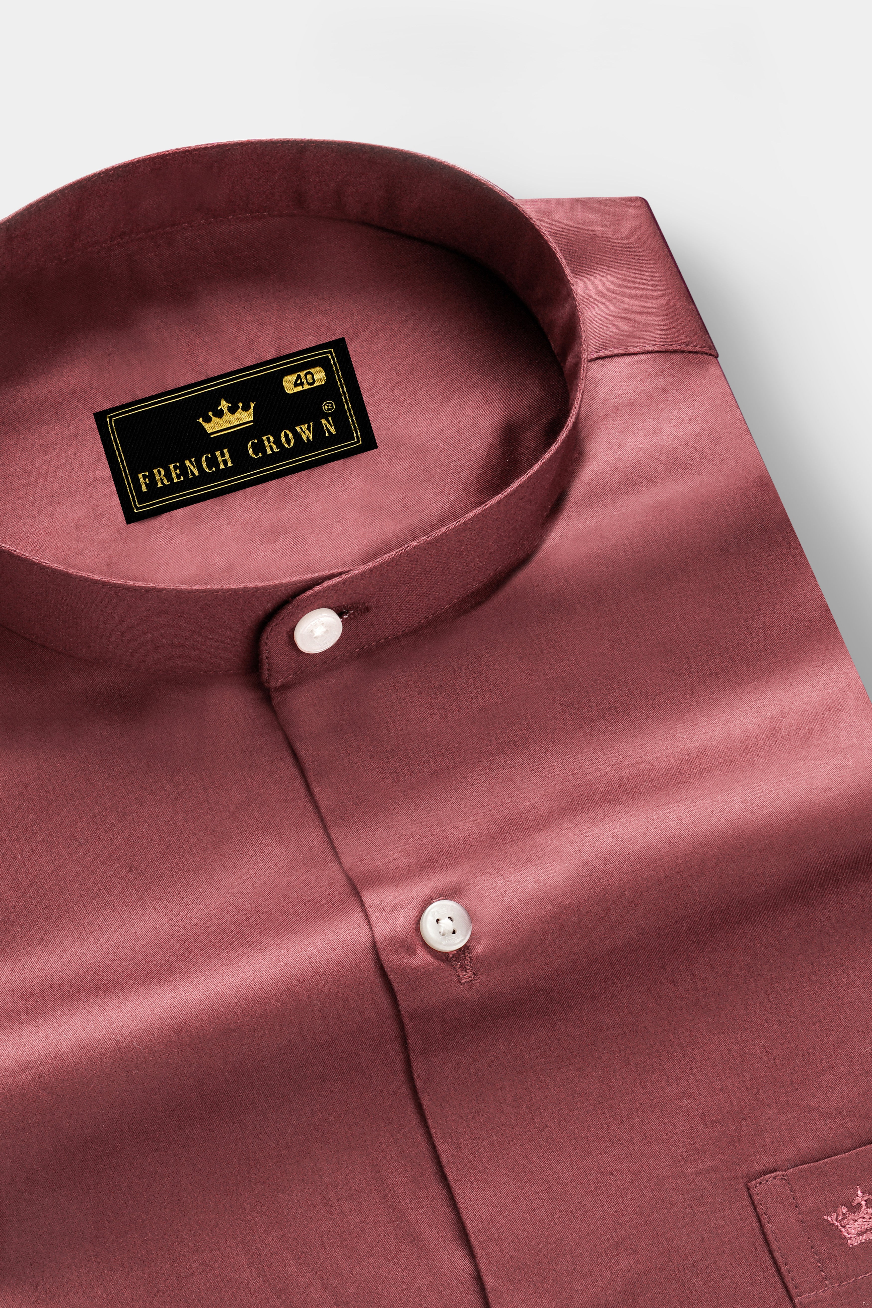 Muted Mauve-Rose Taupe Subtle Sheen Super Soft Premium Cotton Semi Formal Mandarin Collar Shirt 13656-M-38, 13656-M-H-38, 13656-M-39, 13656-M-H-39, 13656-M-40, 13656-M-H-40, 13656-M-42, 13656-M-H-42, 13656-M-44, 13656-M-H-44, 13656-M-46, 13656-M-H-46, 13656-M-48, 13656-M-H-48, 13656-M-50, 13656-M-H-50, 13656-M-52, 13656-M-H-52