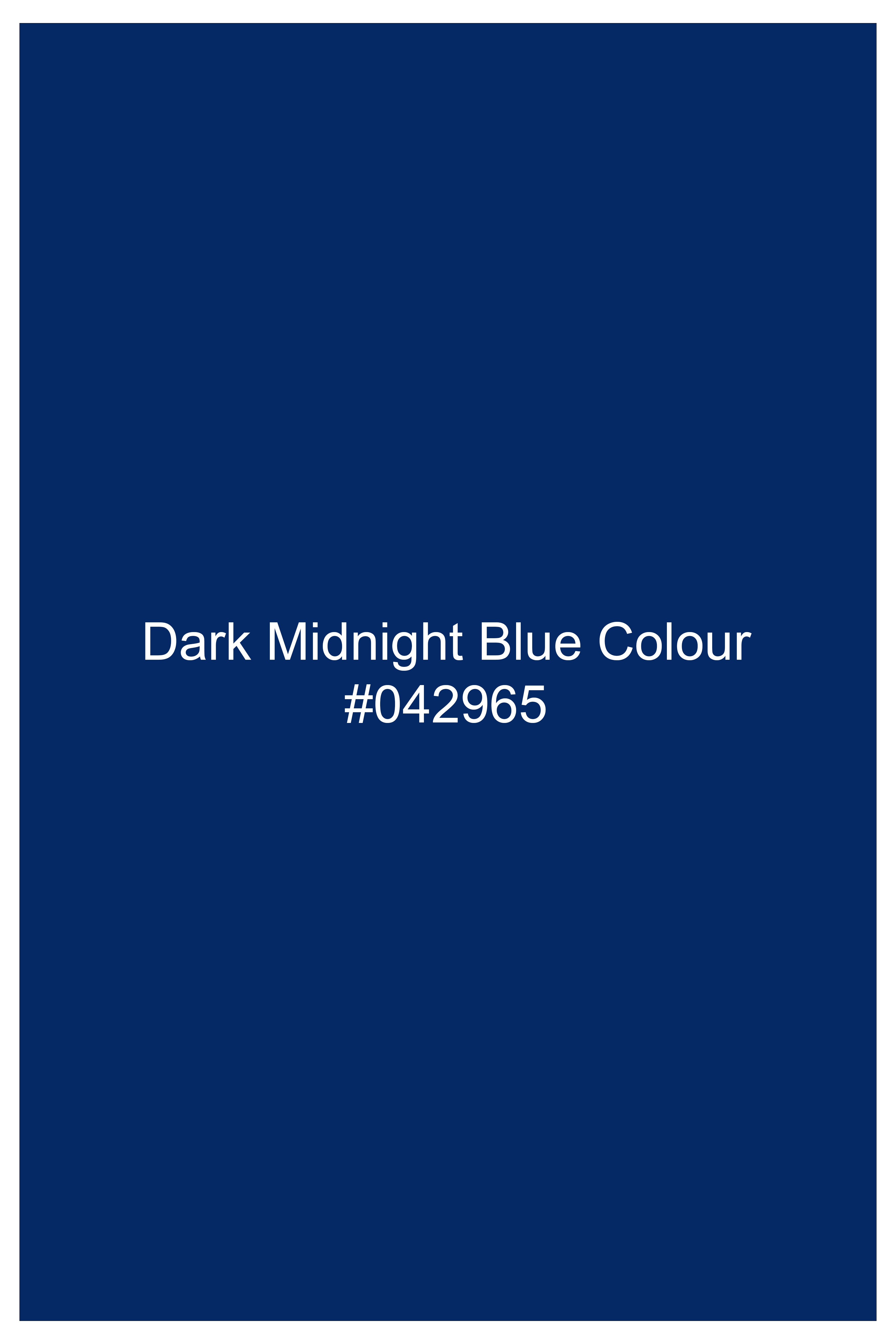 Dark Midnight Blue Plaid Poplin Giza Cotton Shirt