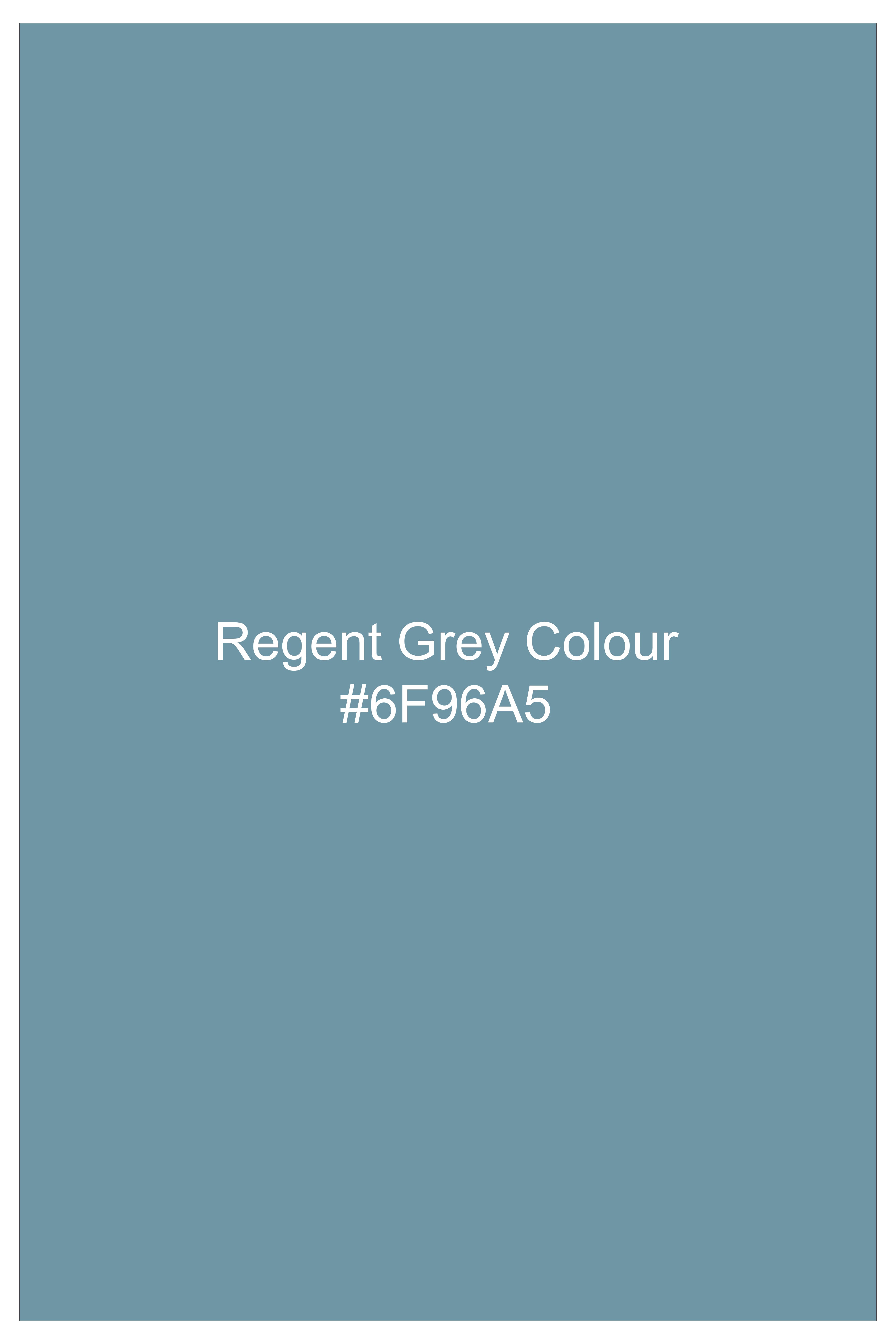 Regent Grey Square Printed Jacquard Cotton Shirt