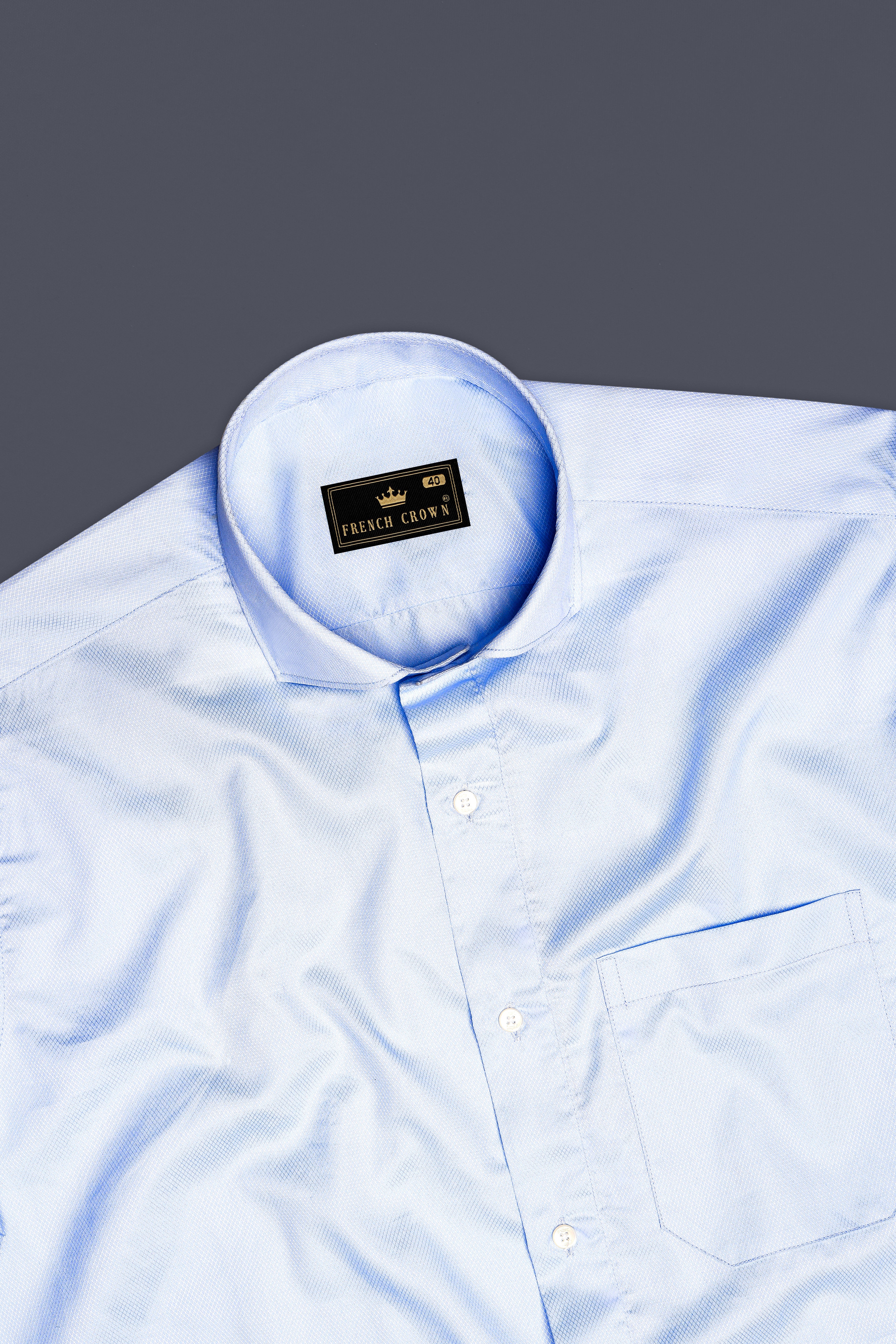 Hawkes Blue Dobby Textured Premium Cotton Shirt