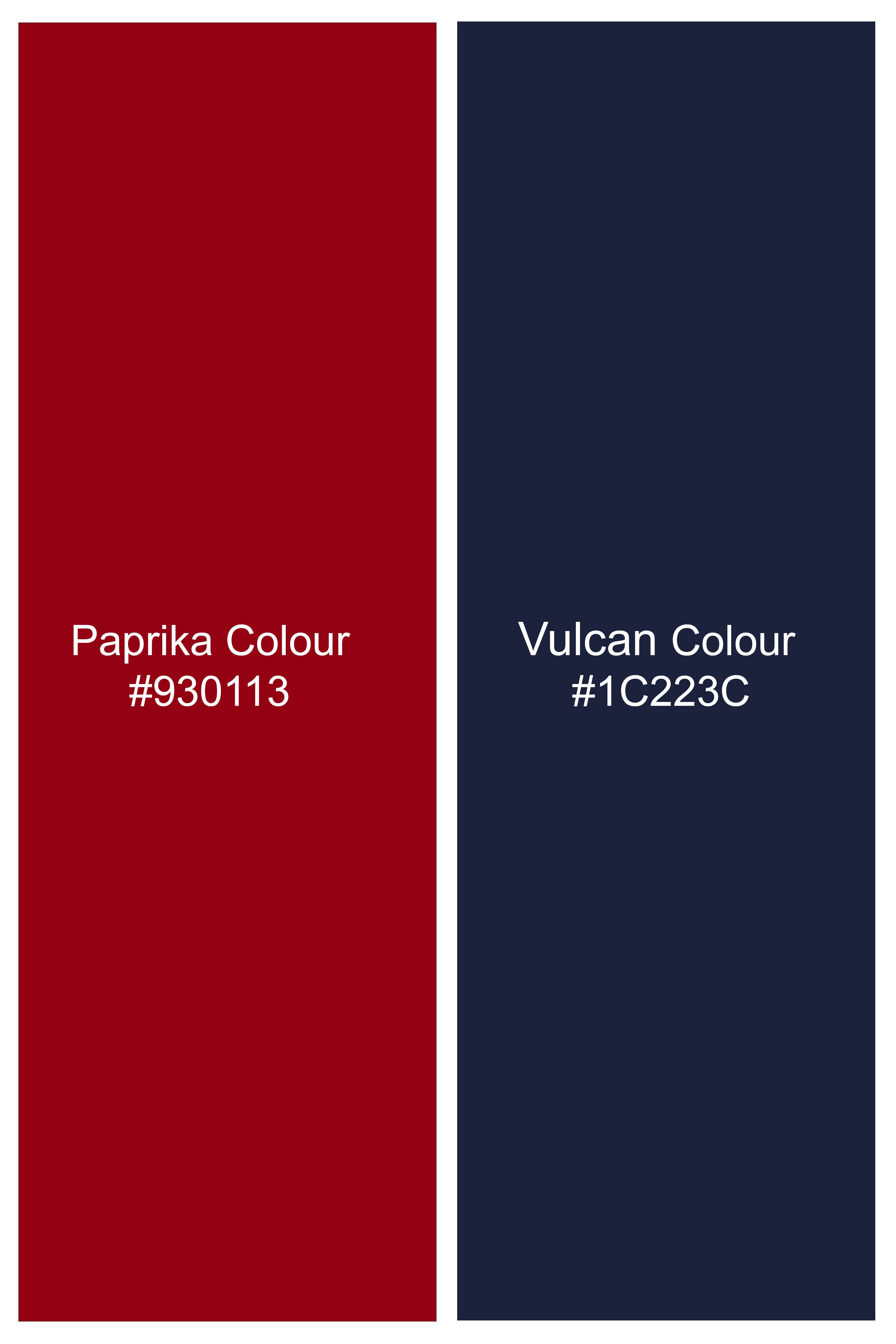 Paprika Red And Vulcan Blue Plaid Super Soft Premium Cotton Dress Shirt