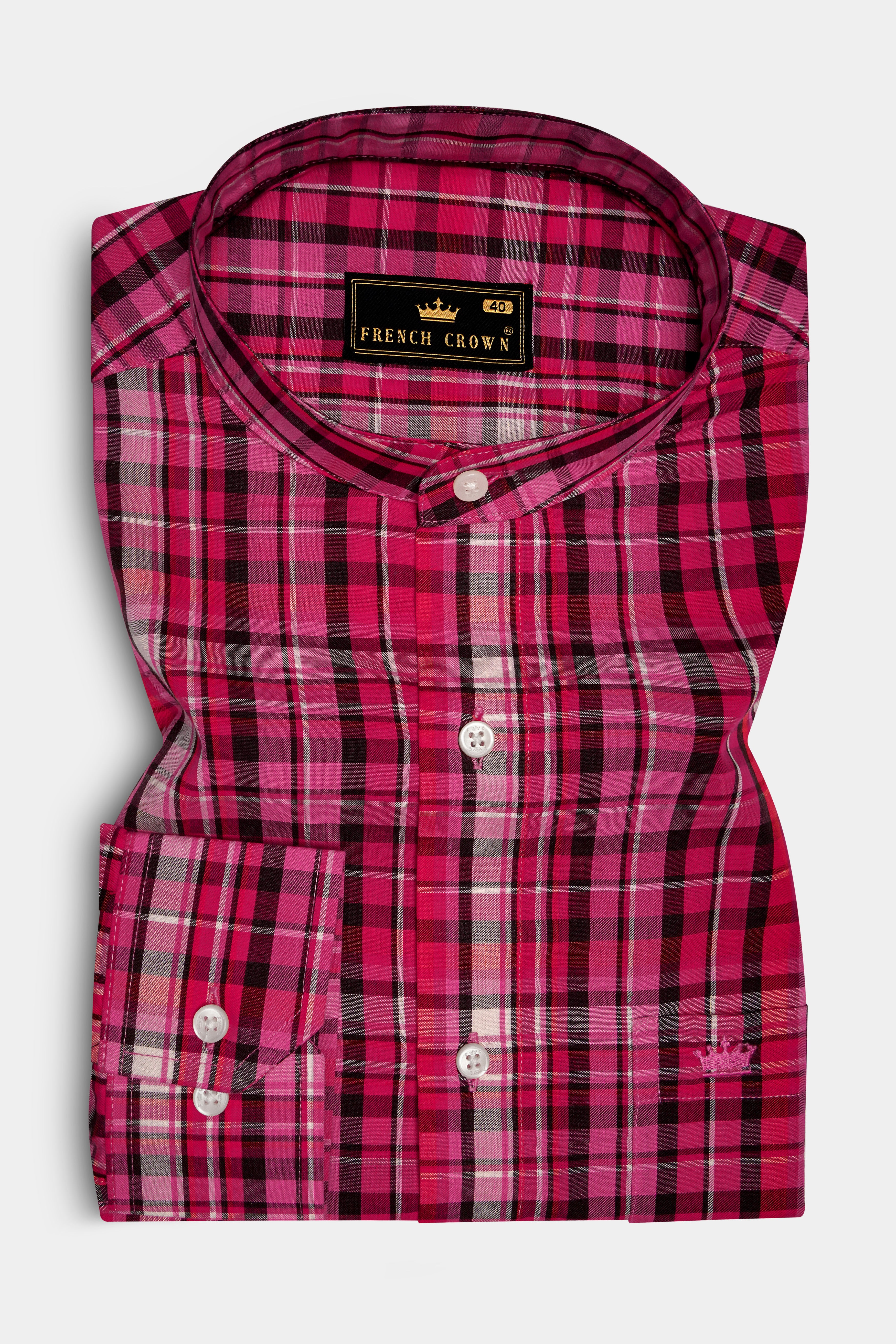 Disco Pink Plaid Super Soft Premium Cotton Casual Shirt