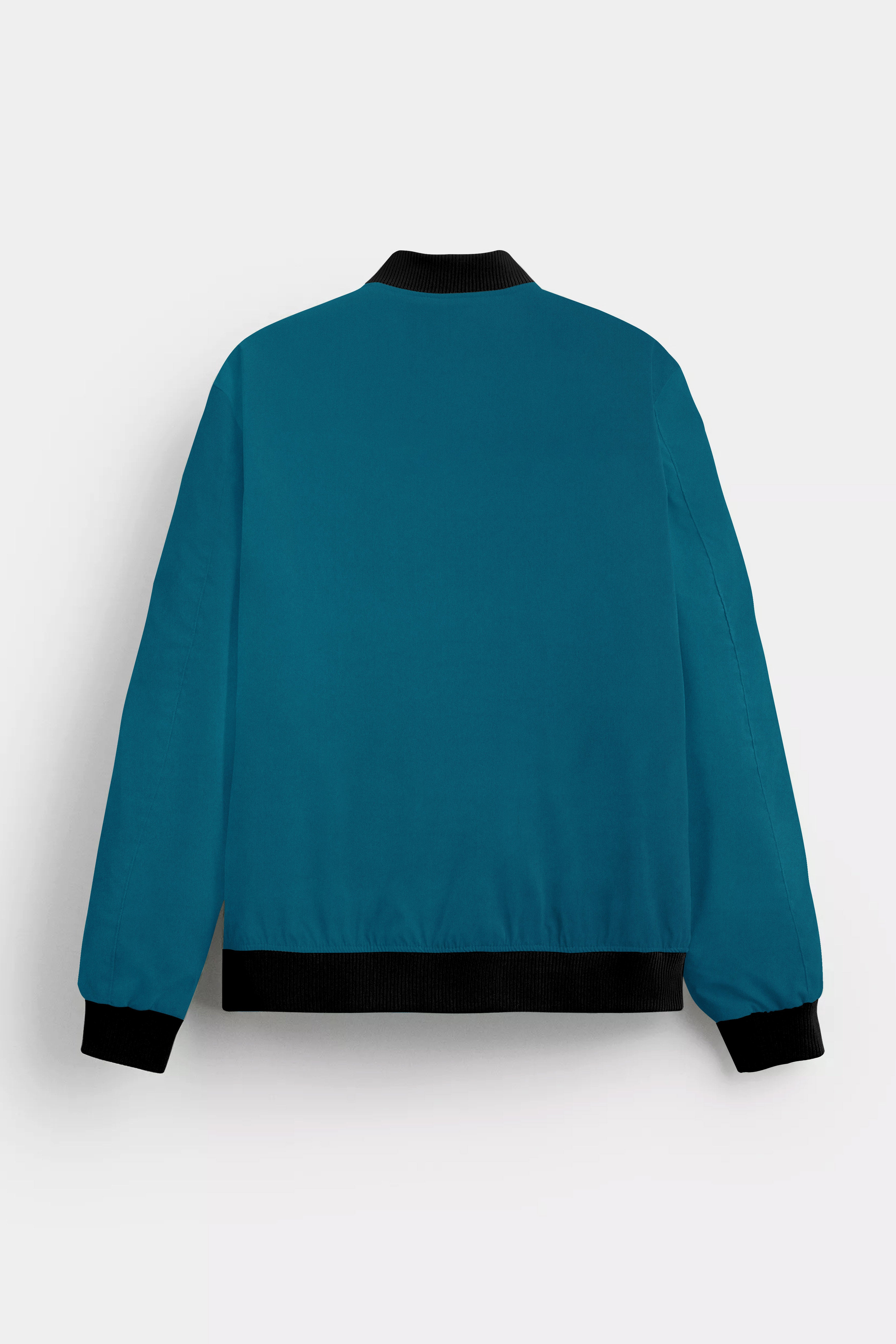 Prussian Blue Solid Premium Wool Rich Bomber Jacket