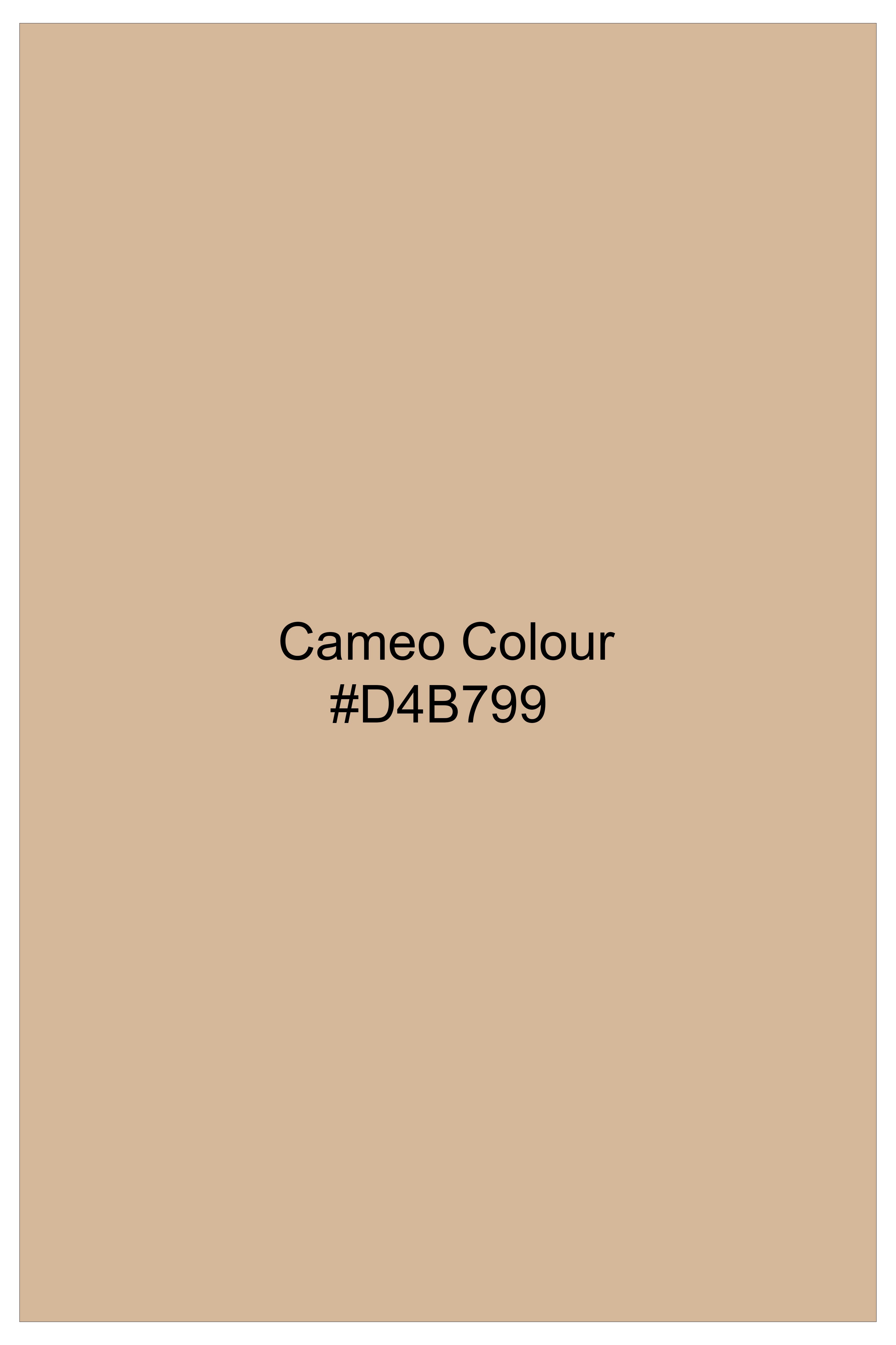Cameo Cream Solid Premium Cotton Bomber Jacket