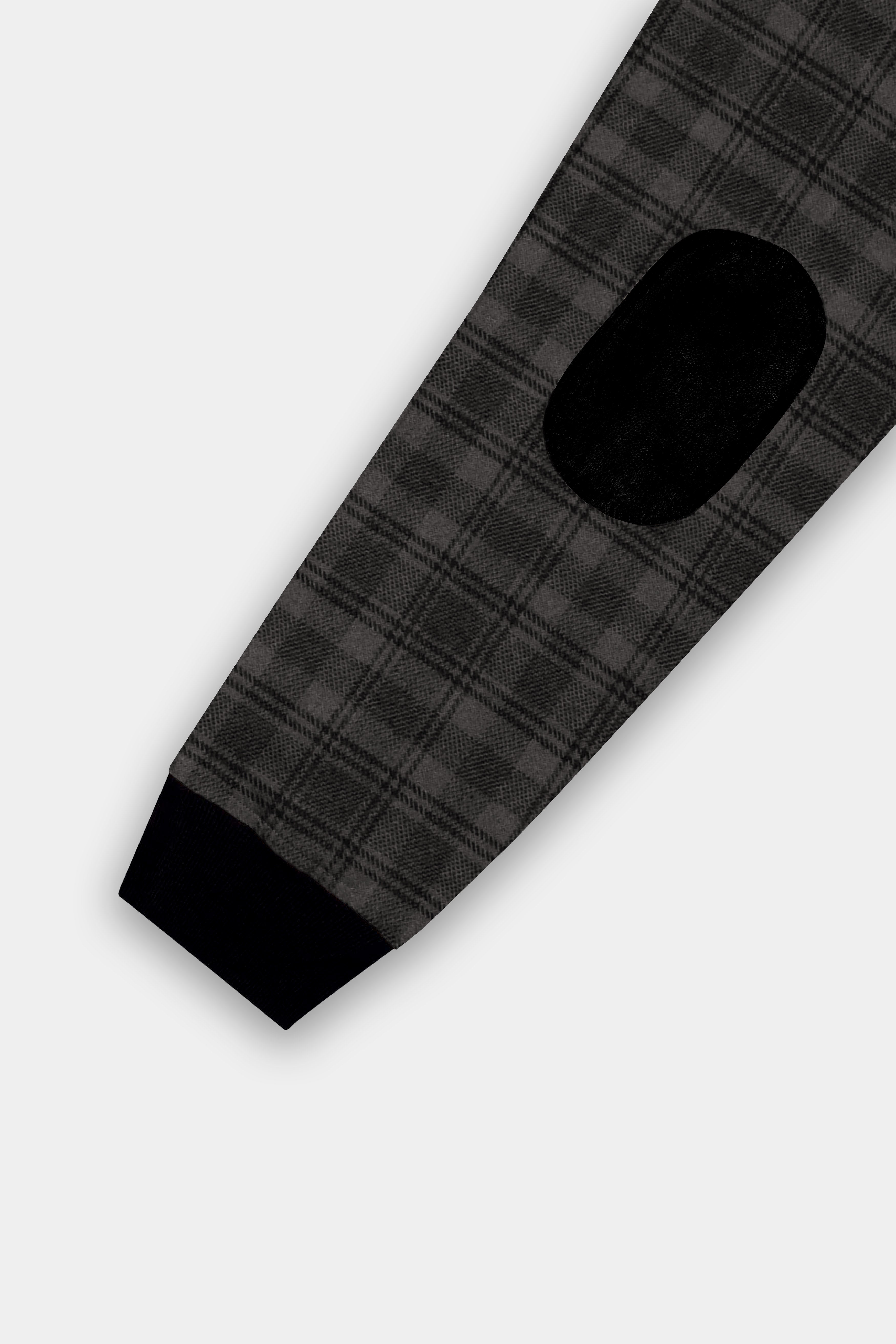 Iridium Gray Plaid Premium Cotton Bomber Jacket