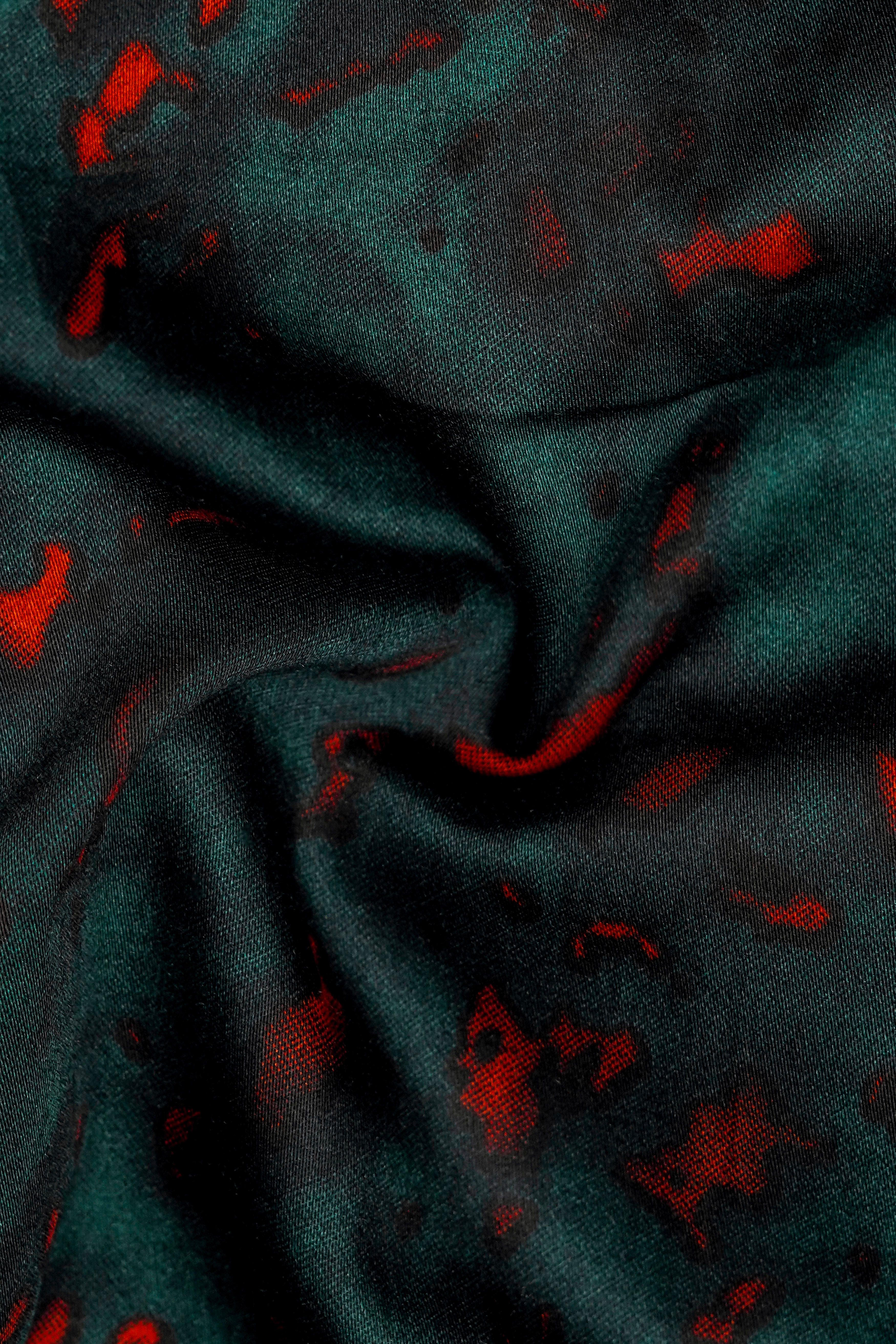 Flonix-Firefly Green And lonestar red Printed Subtle Sheen Super Soft Premium Casual Shirt