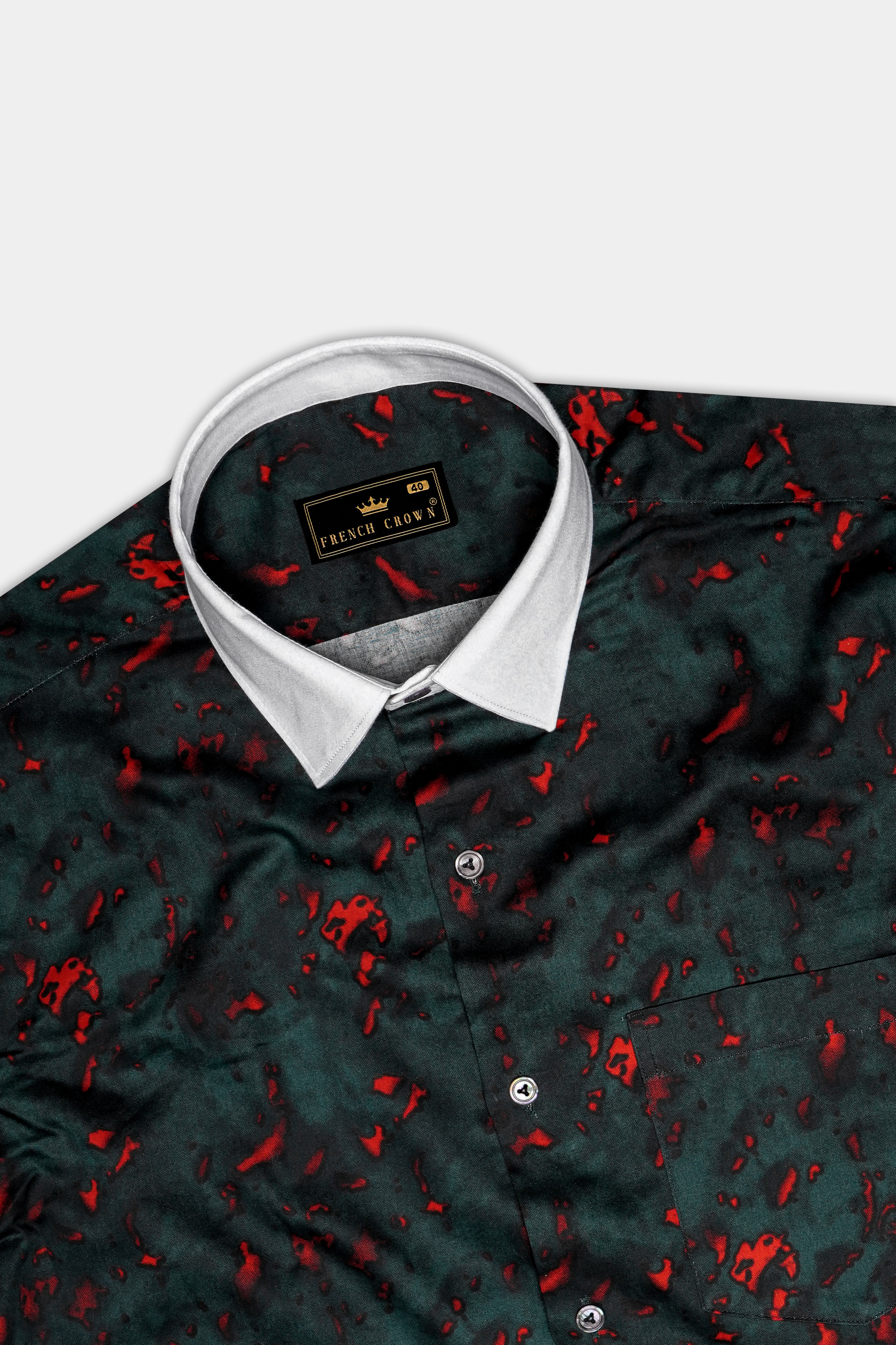 Flonix-Firefly Green And lonestar red Printed Subtle Sheen Super Soft Premium Casual Shirt