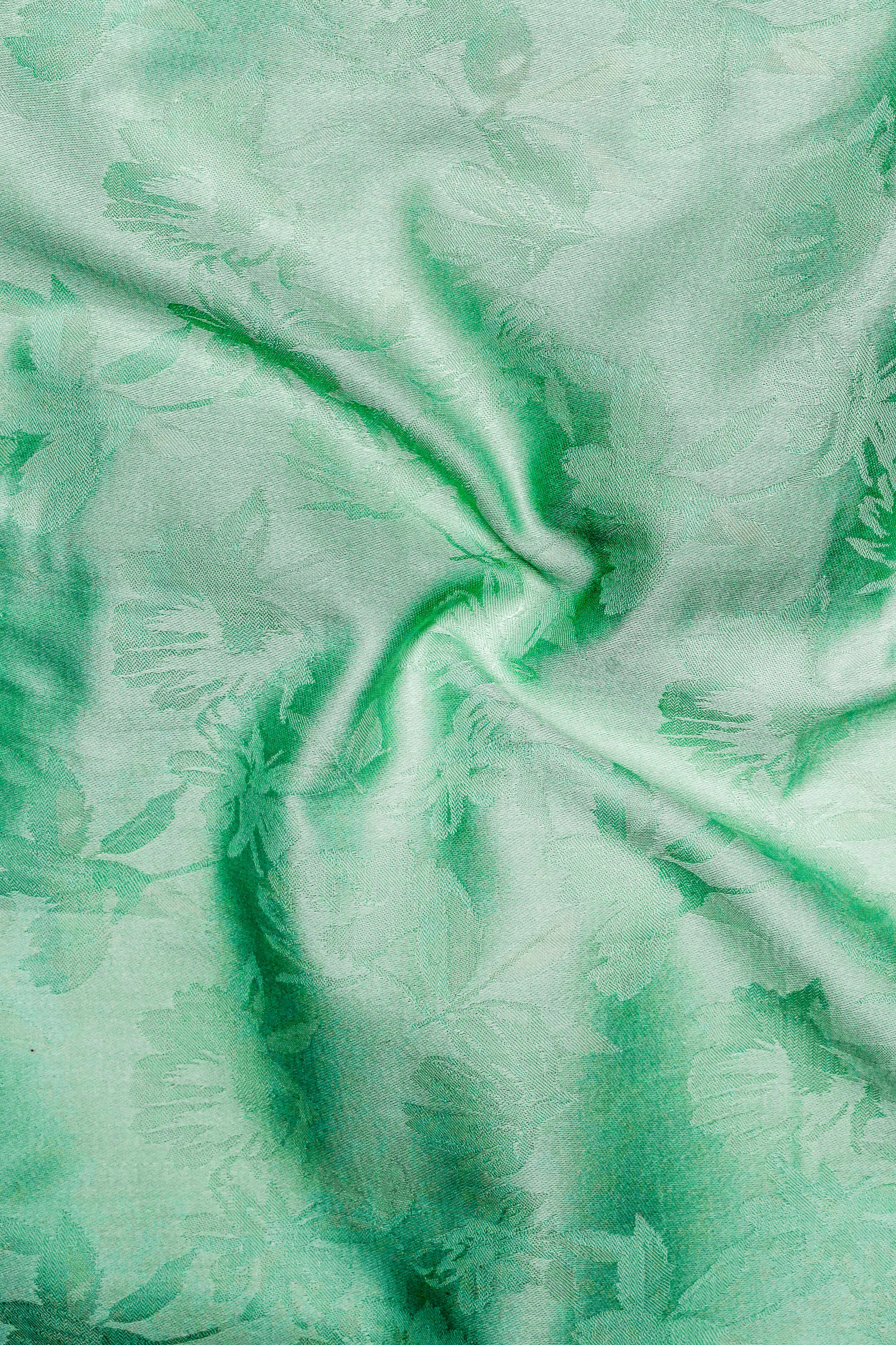 Aquilux-Acapulco Green Jacquard Textured Premium Cotton Dress Shirt