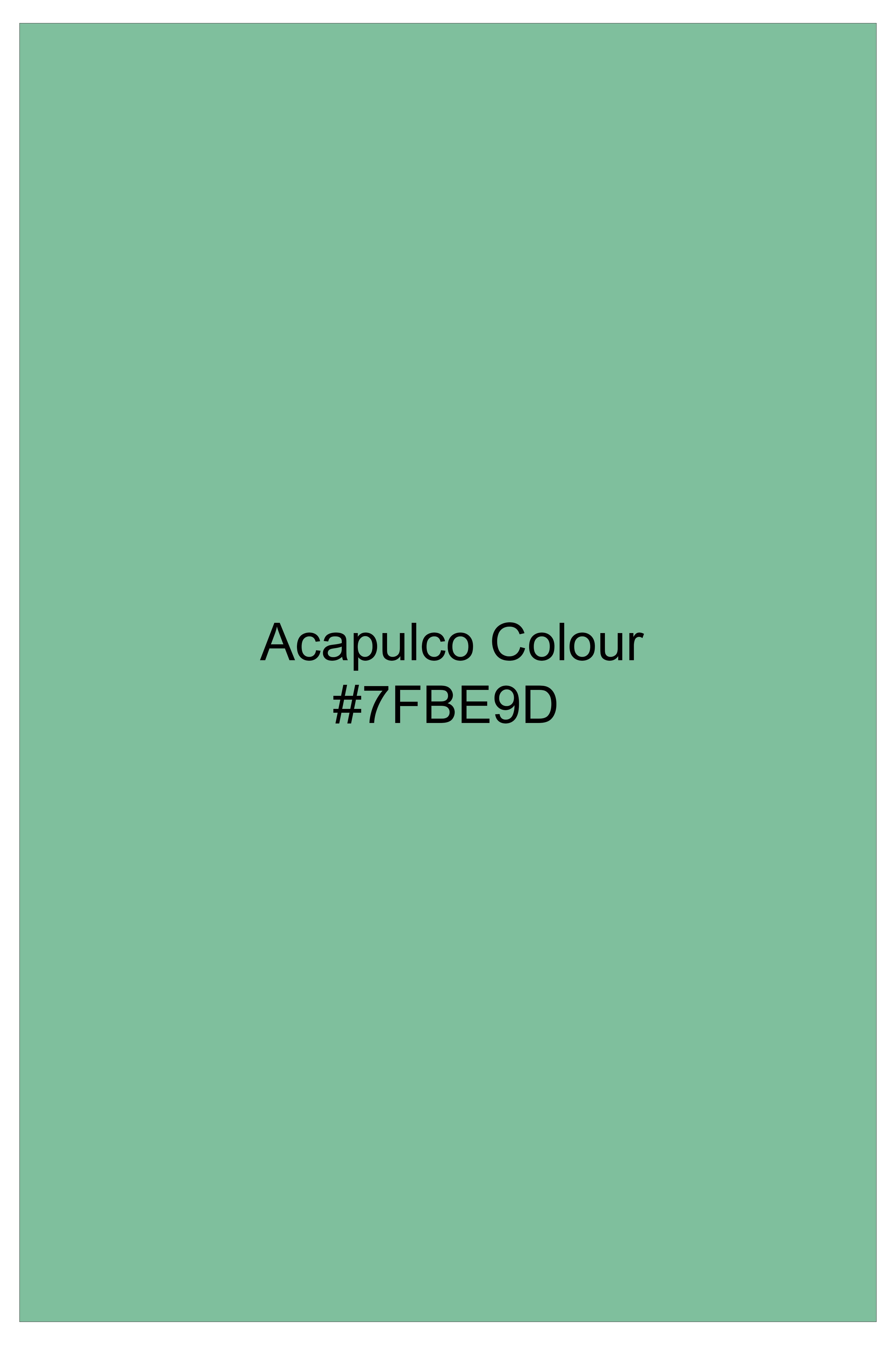 Aquilux-Acapulco Green Jacquard Textured Premium Cotton Dress Shirt