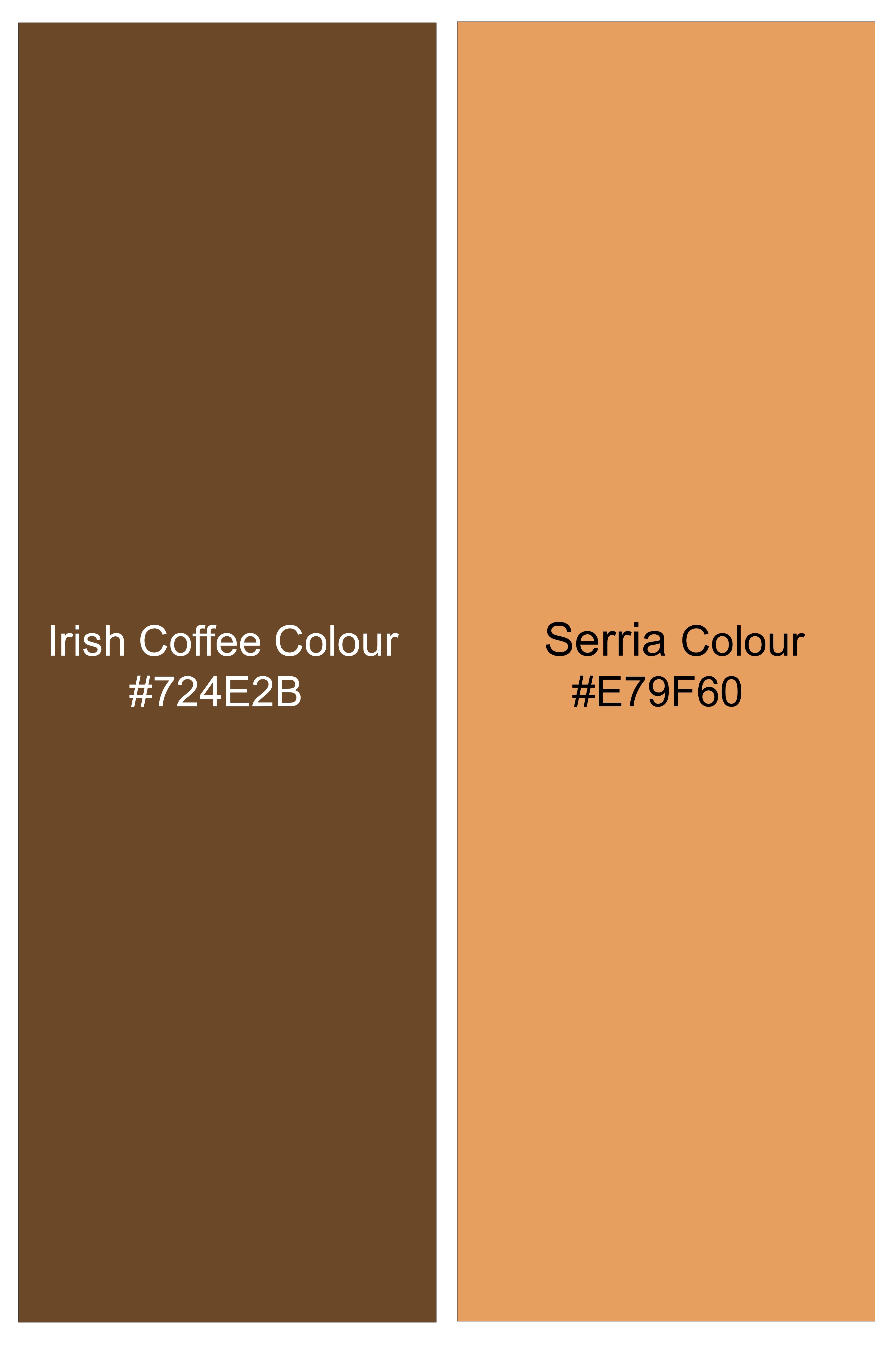 Milterra-Irish Coffee And Serria Orange Camouflage Military Printed Oxford Premium Cotton Casual Shirt