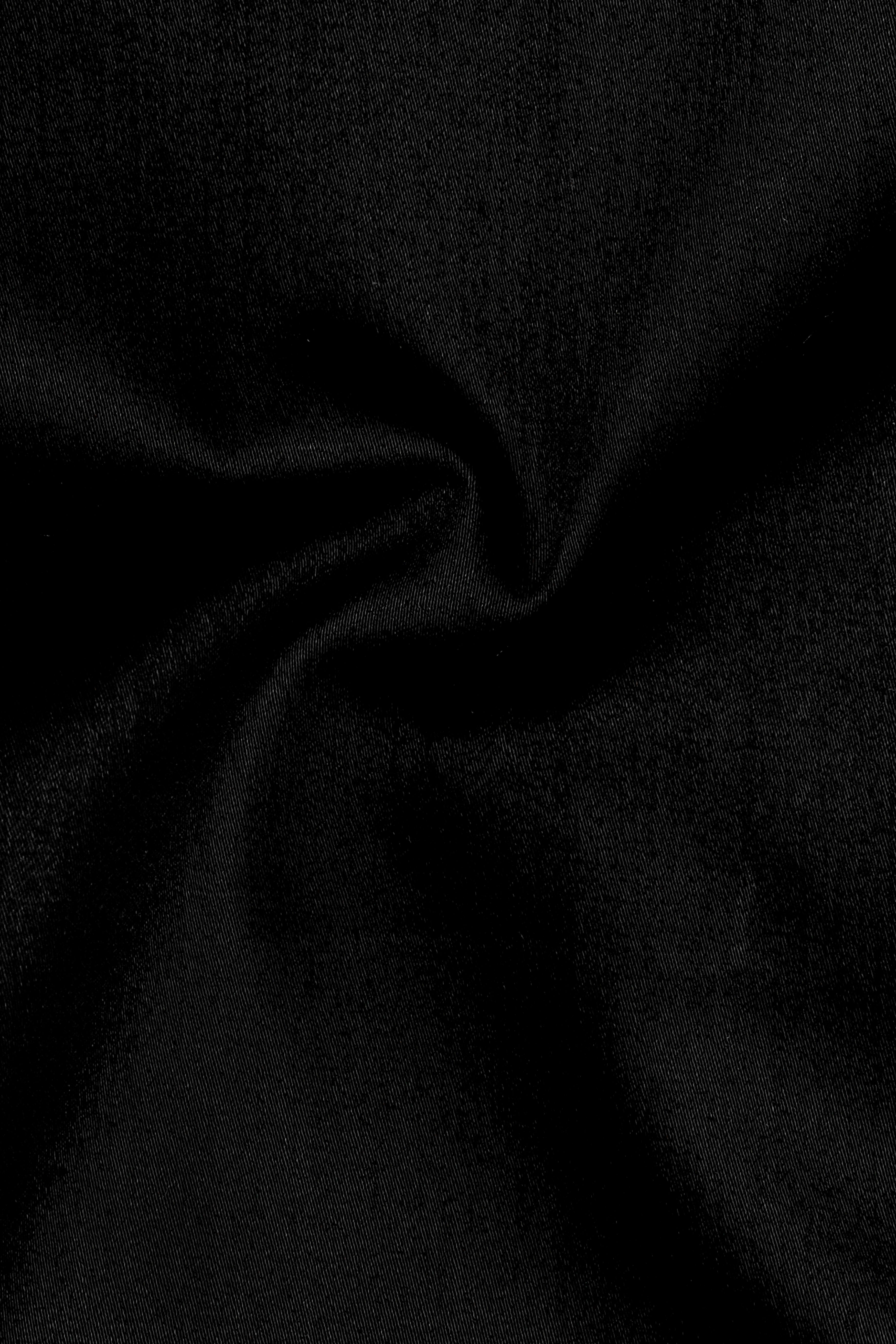 Noircuff-Jade Black Twill Premium Cotton White Cuff Collar Dress Shirt