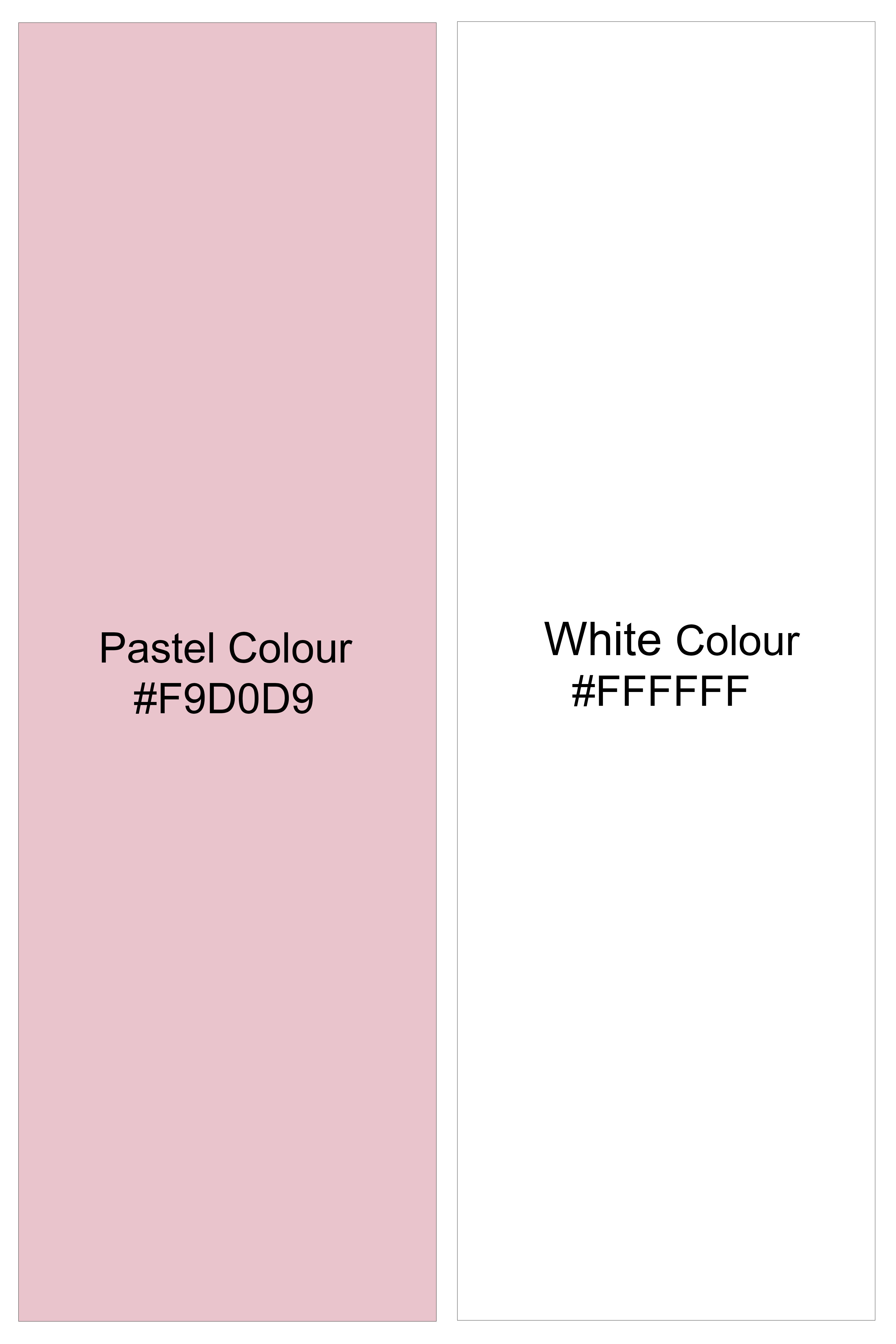 Stingaze-Pastel Pink And Bright White Scorpions Printed Super Soft Premium Semi Formal Shirt