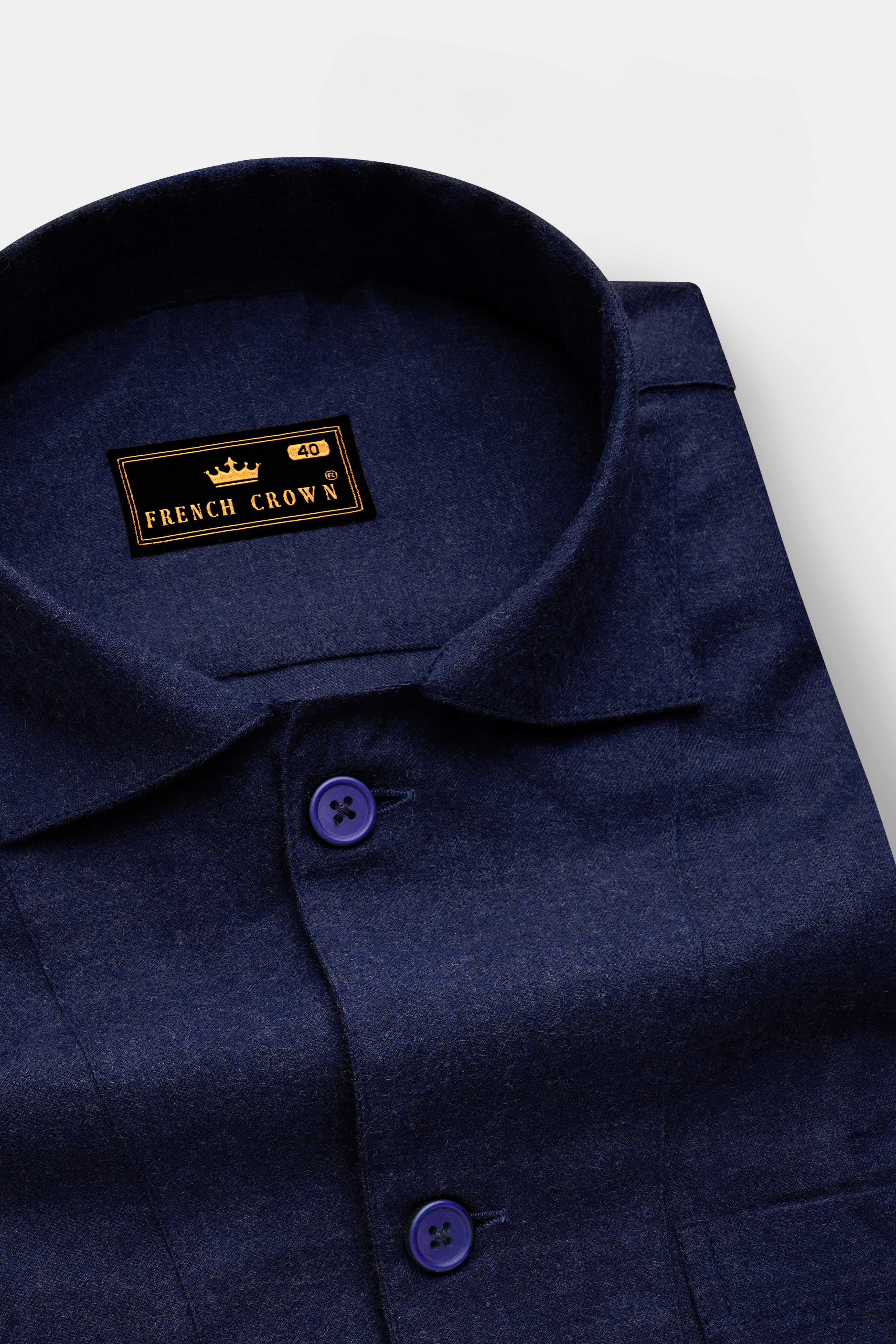 Snuglit-Firefly Blue Textured Super Soft Premium Flannel Cotton Casual Shirt